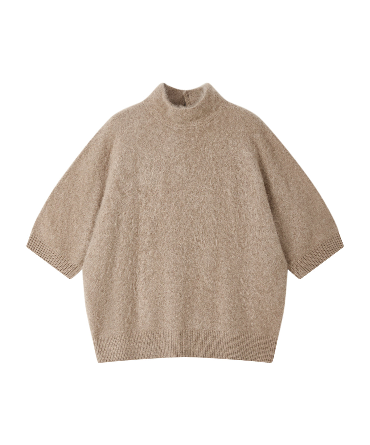 「10月下旬出荷予定」Brushed Cashmere-Blend Half Sleeve Knit Top