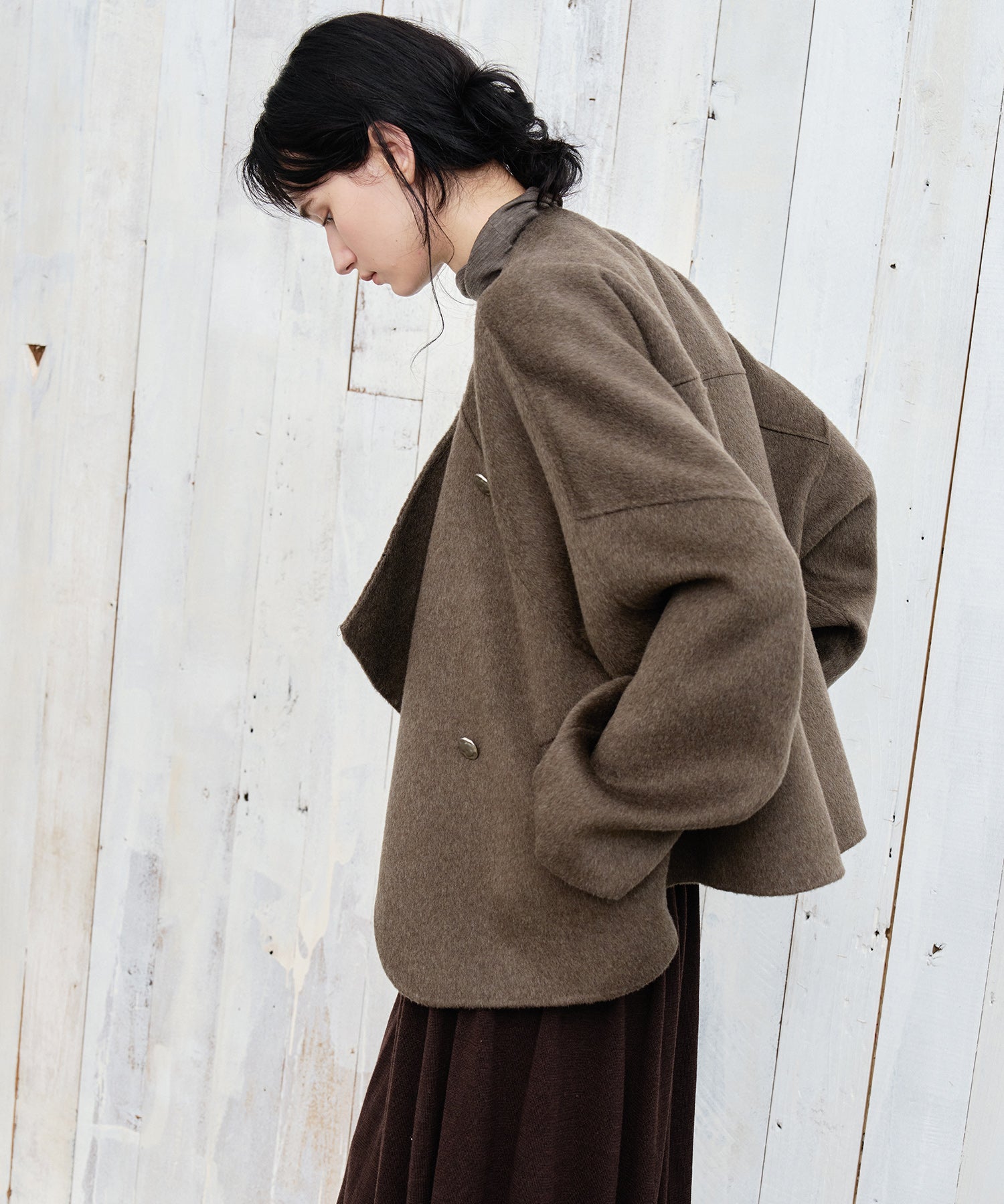 100% Wool Multi-Button Double-Face Short Coat