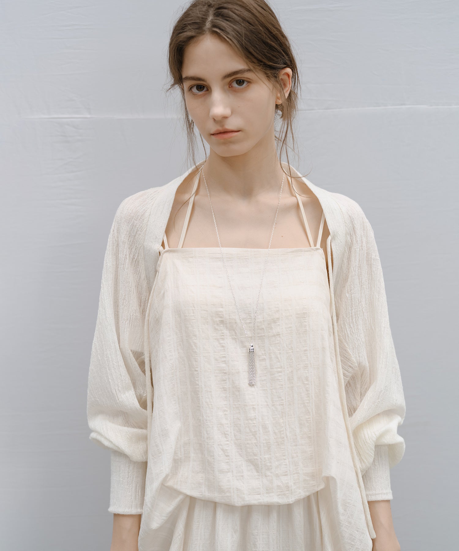"Shipping from late February to early March" Textured Sheer Bolero Cardigan