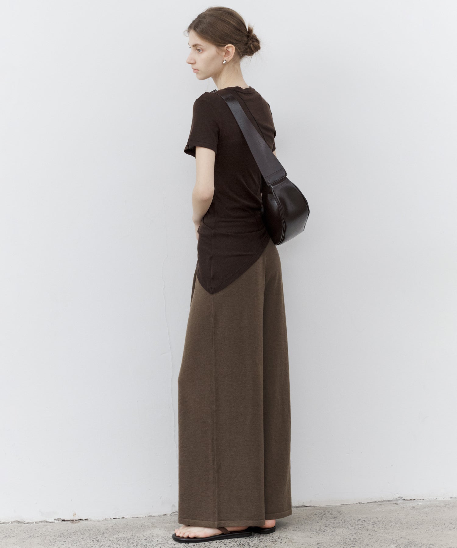 Drawstring Knit Wide Pants
