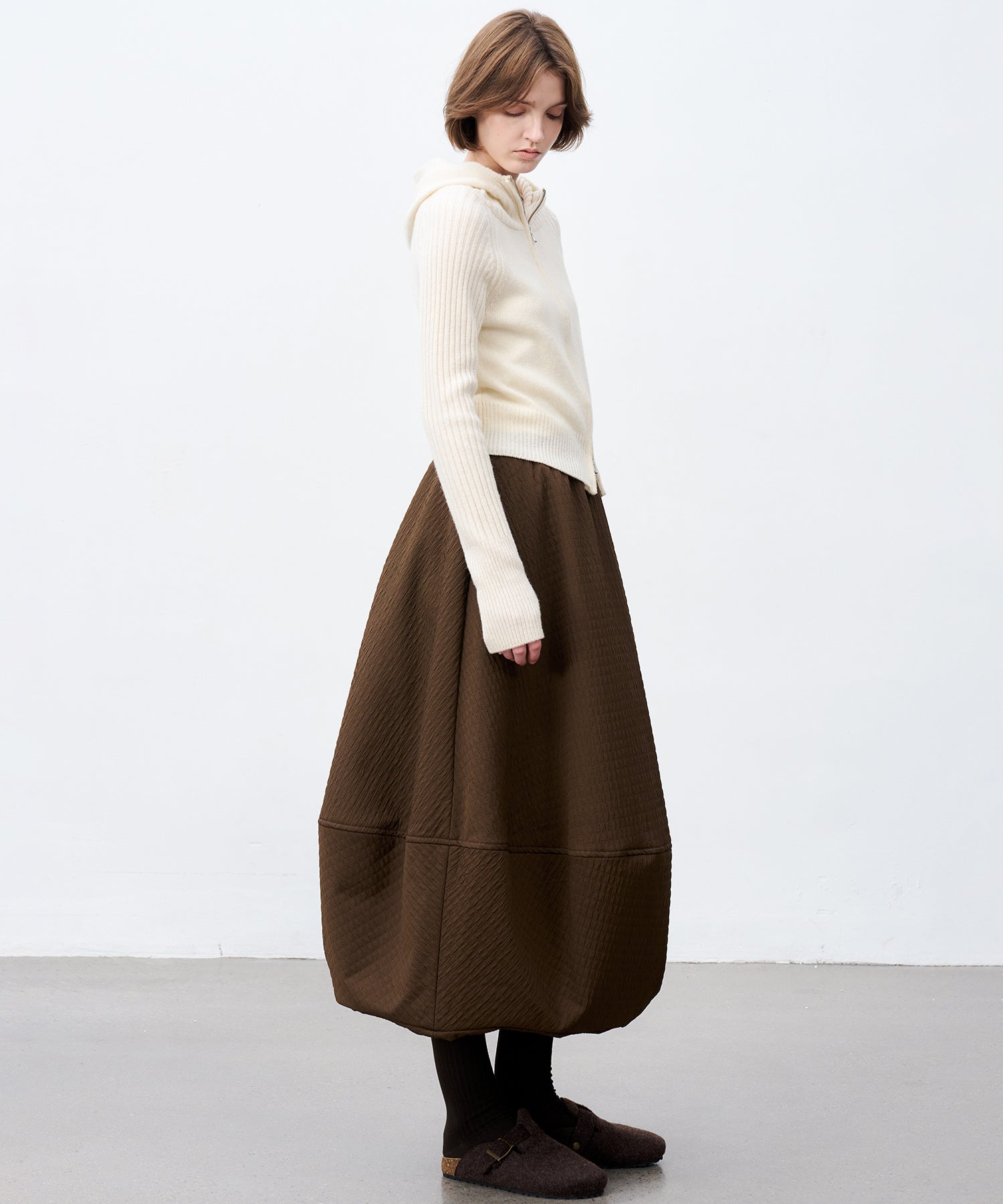 Jacquard Quilted Balloon Skirt