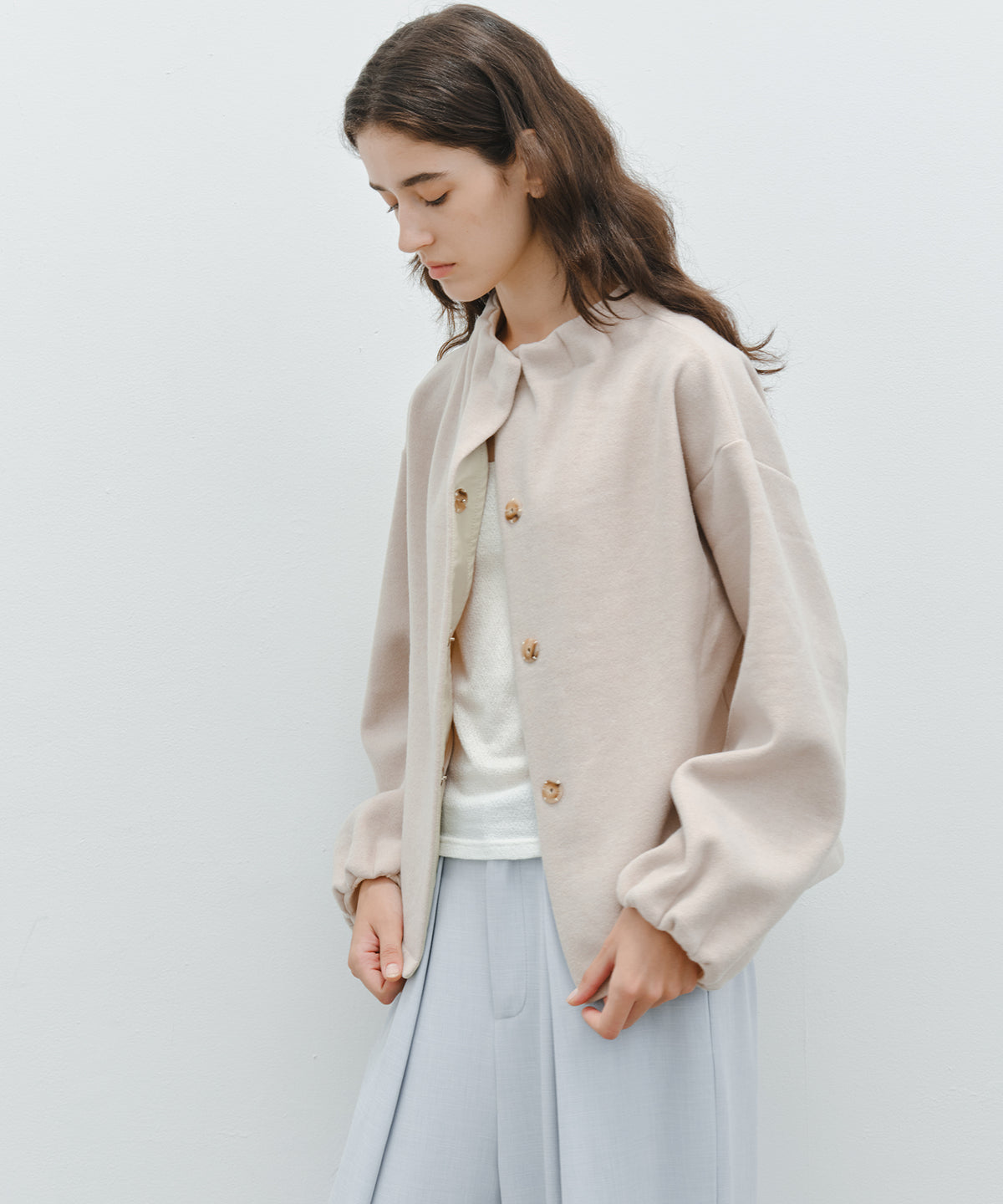 「10月下旬出荷予定」Wool-Like Balloon Flare Skirt