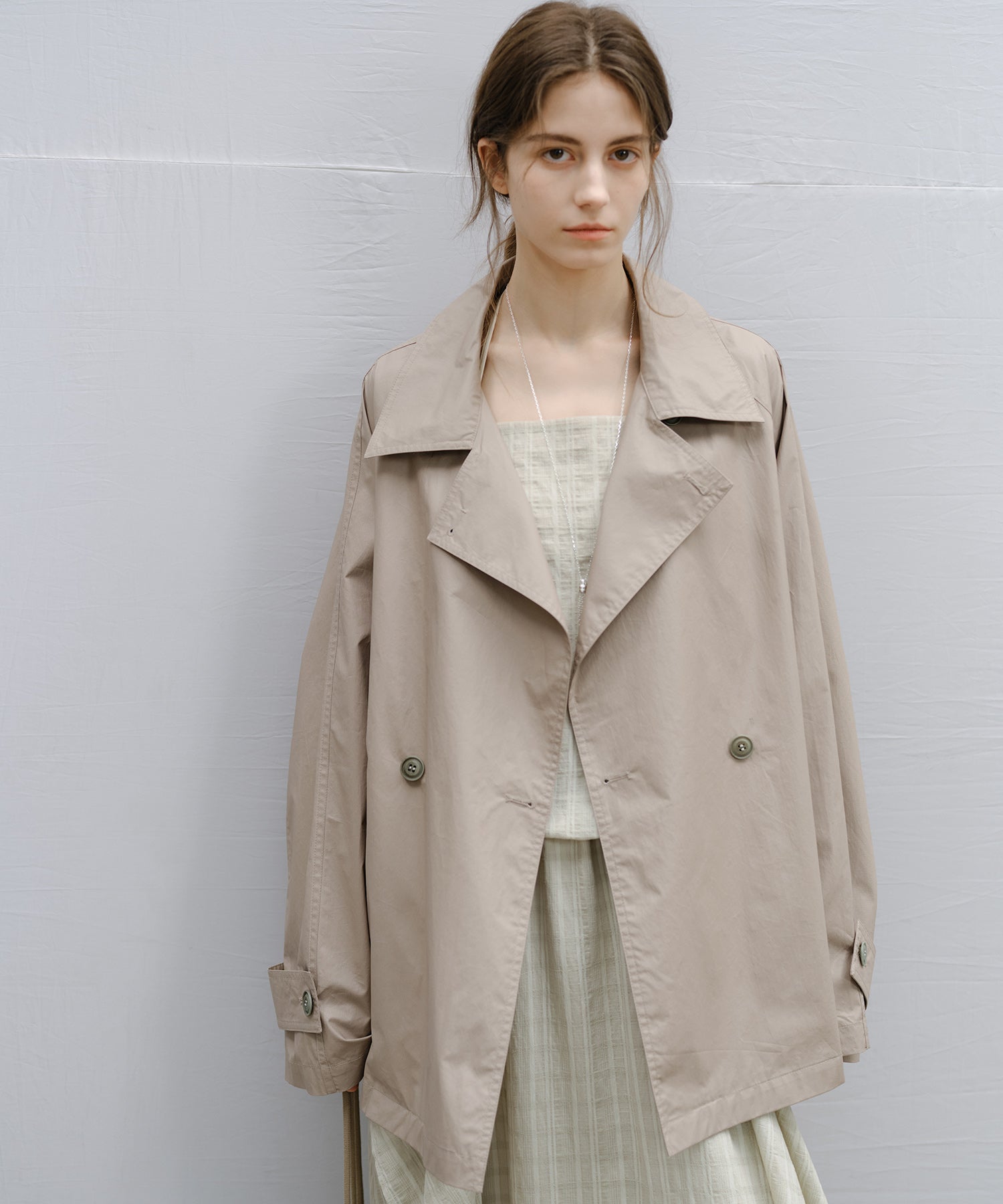 "Shipping from late February to early March" Belted Cropped Trench Jacket