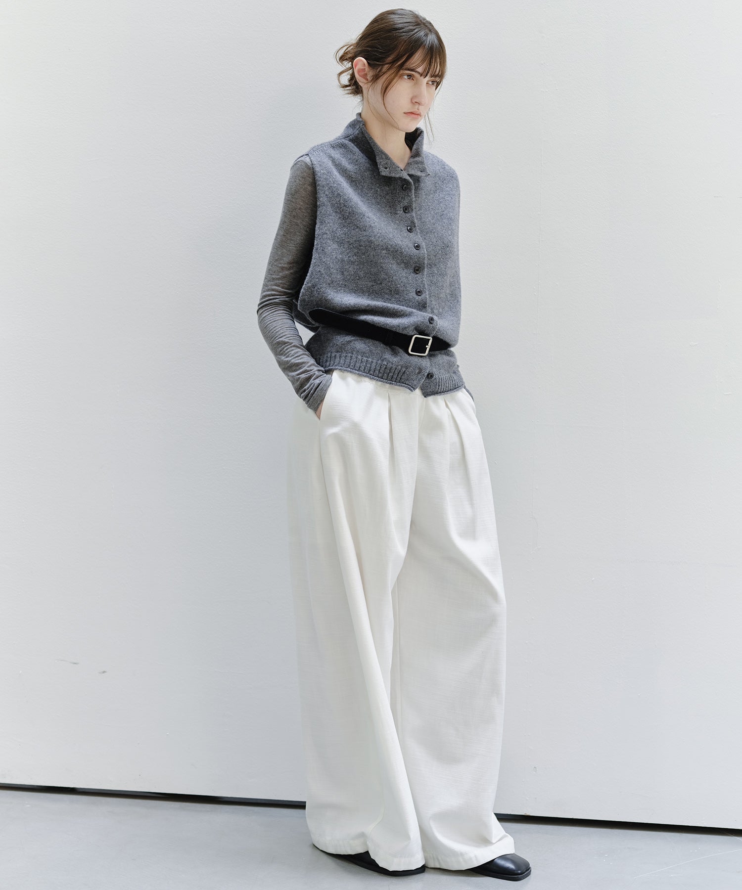 「9月下旬出荷予定」Paneled Drawstring Wide Pants