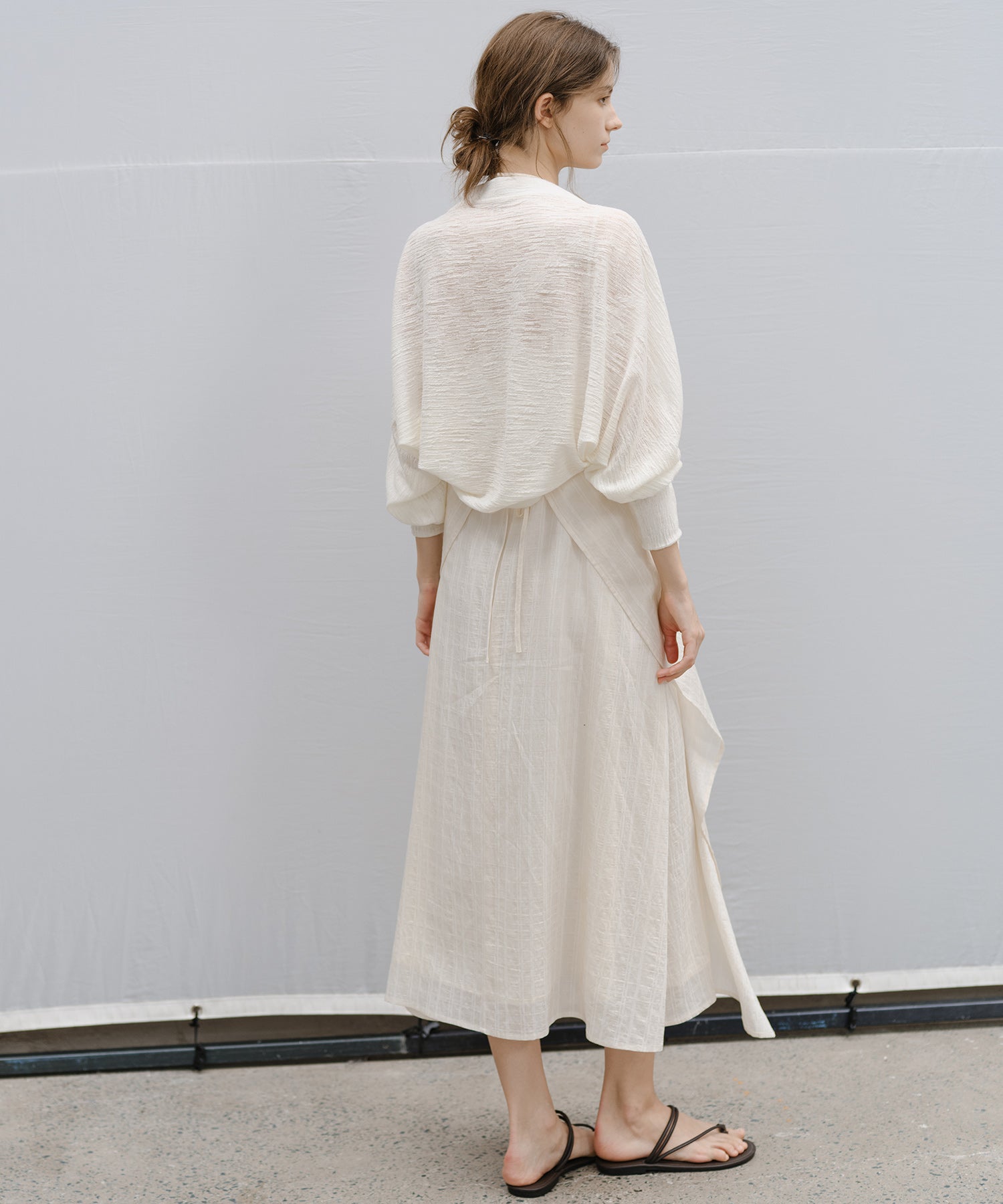 Textured Crepe Slip Dress