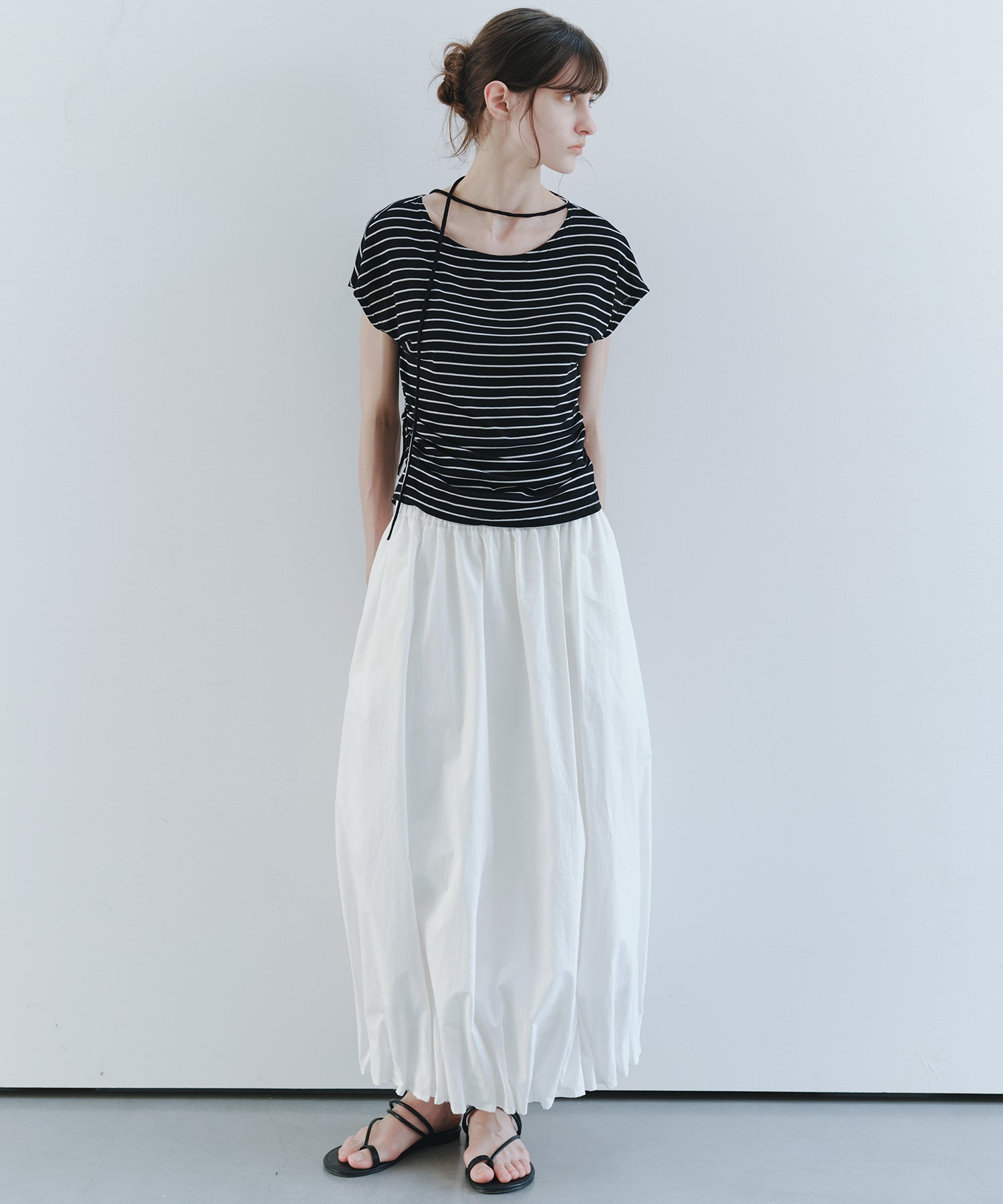 「7月上旬~中旬出荷」Tucked Balloon Hem Maxi Skirt