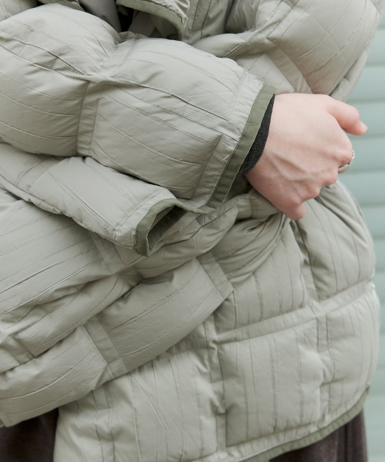 Crinkled Stand Collar Down Jacket