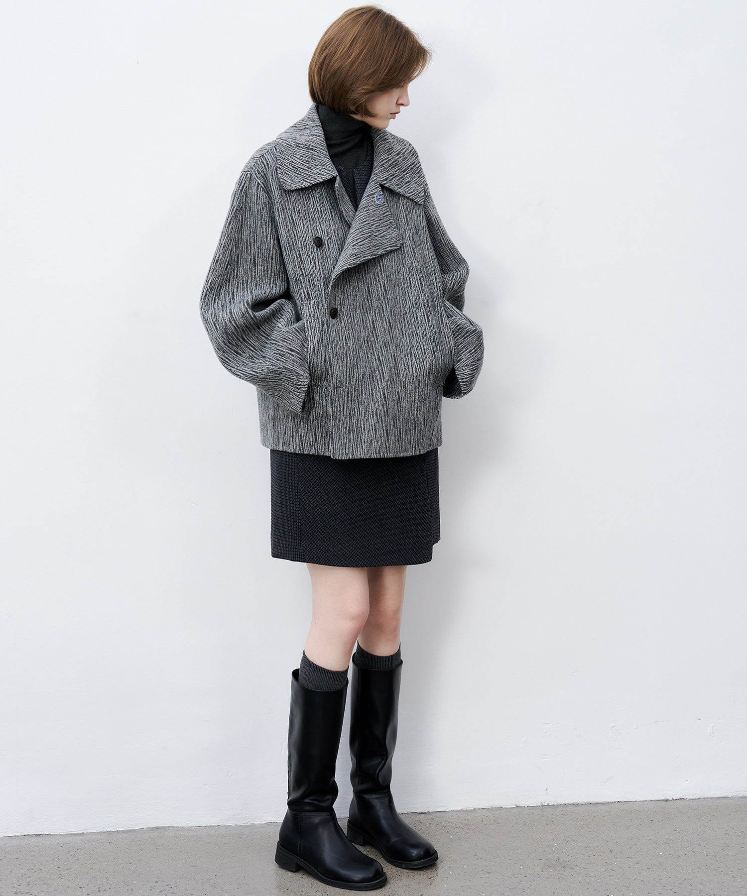 Jacquard Check Straight Jumper Dress