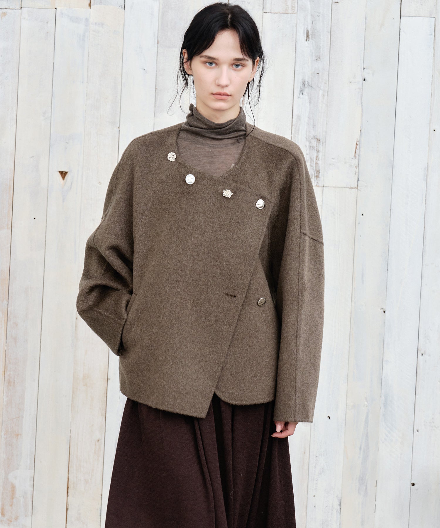 100% Wool Multi-Button Double-Face Short Coat