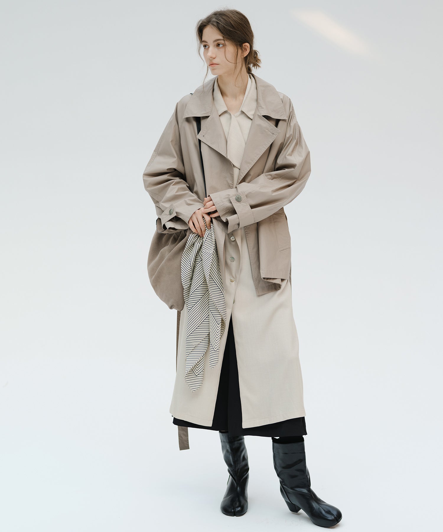 "Shipping from late February to early March" Belted Cropped Trench Jacket