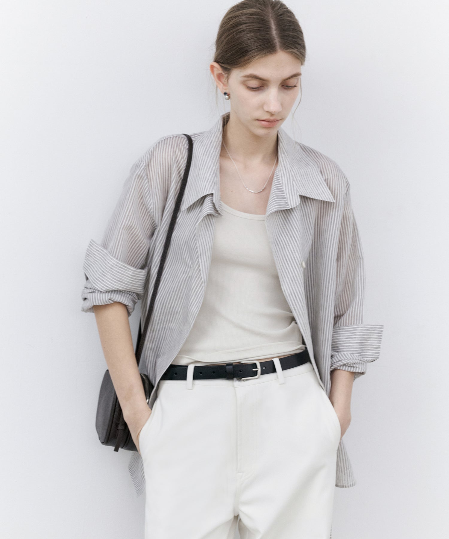 Stretch Ribbed U-Neck Tank Top