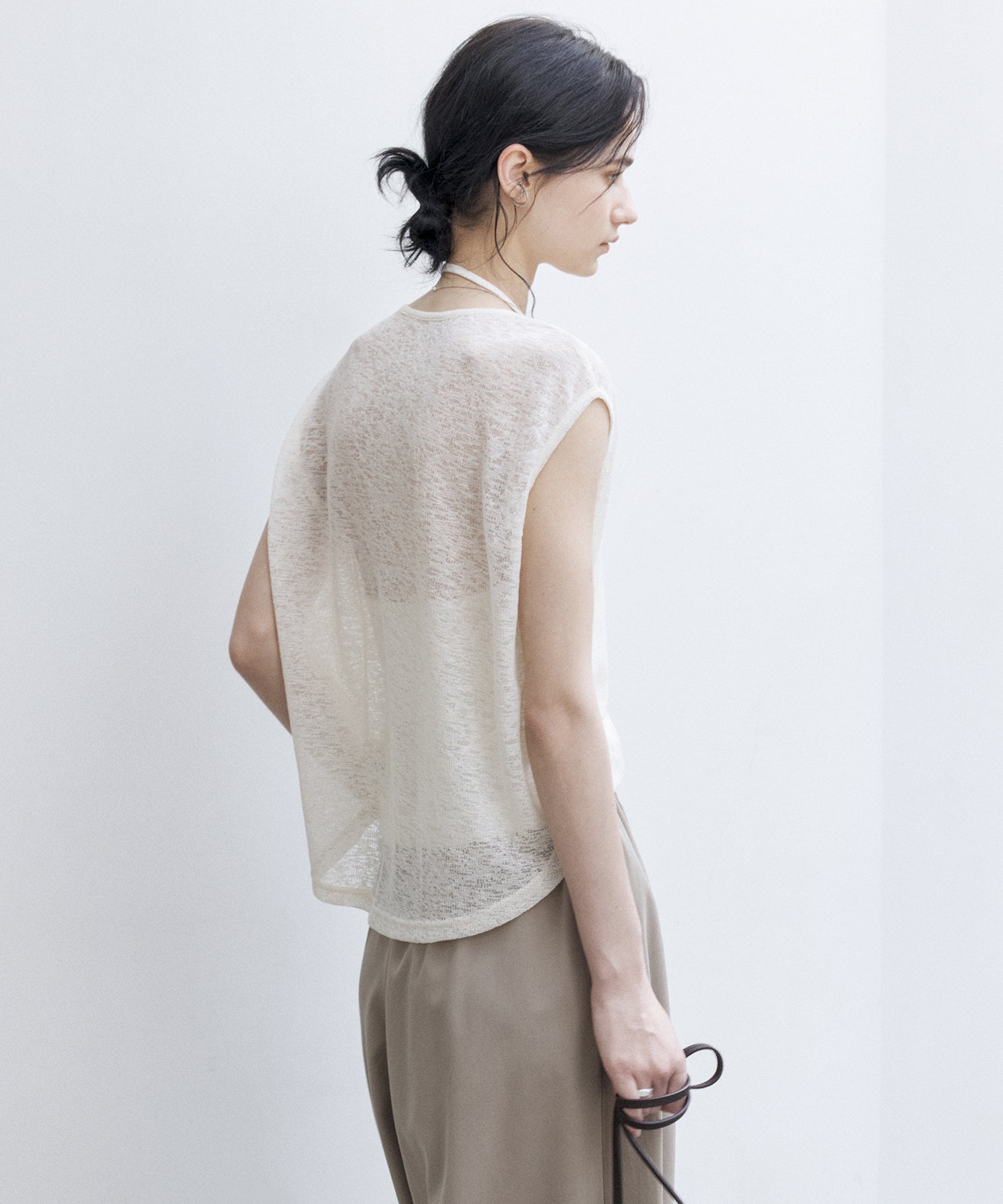 Sheer Asymmetric Sleeveless Top