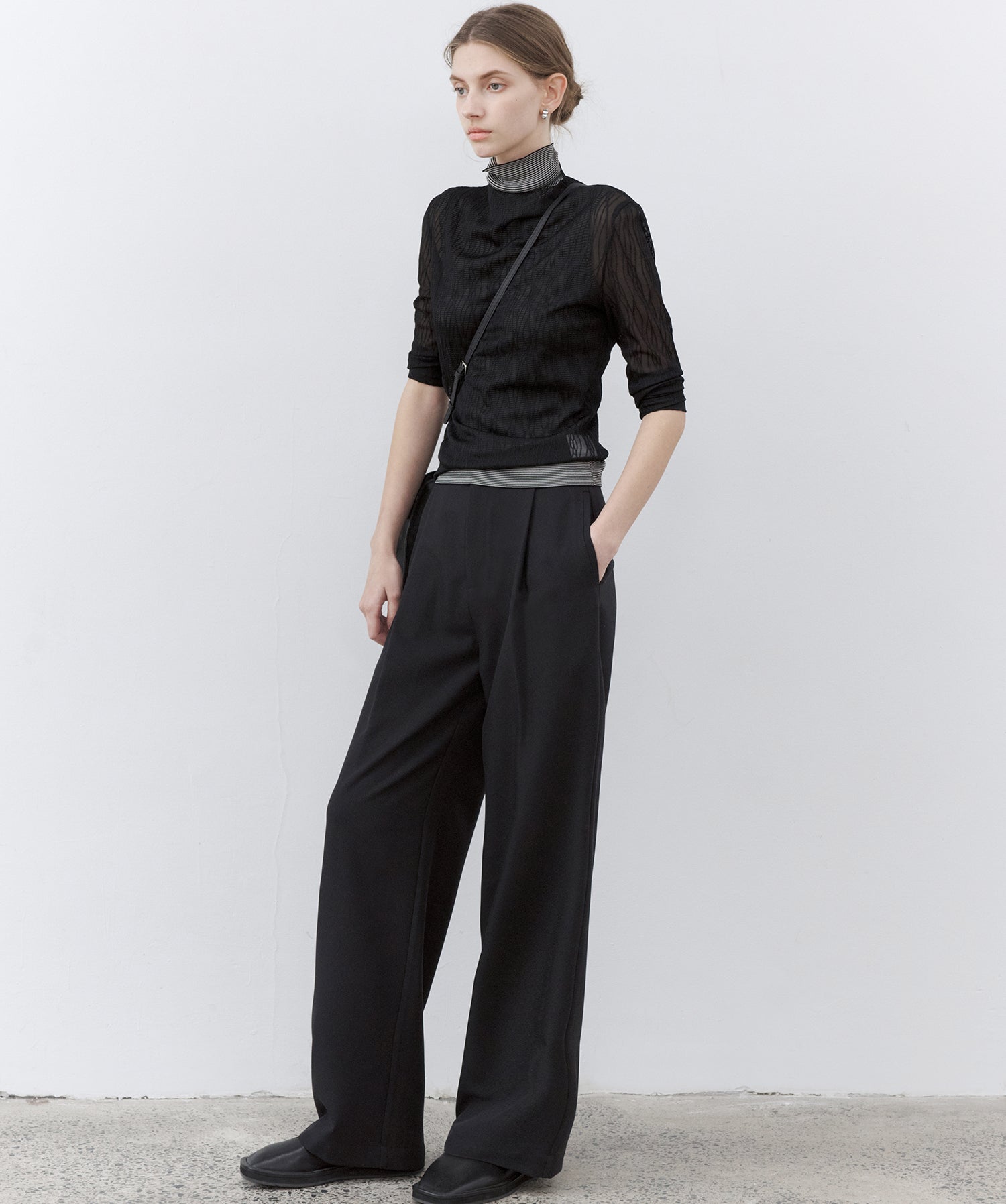 Lyocell Silk Blend High-Neck Knit Tank