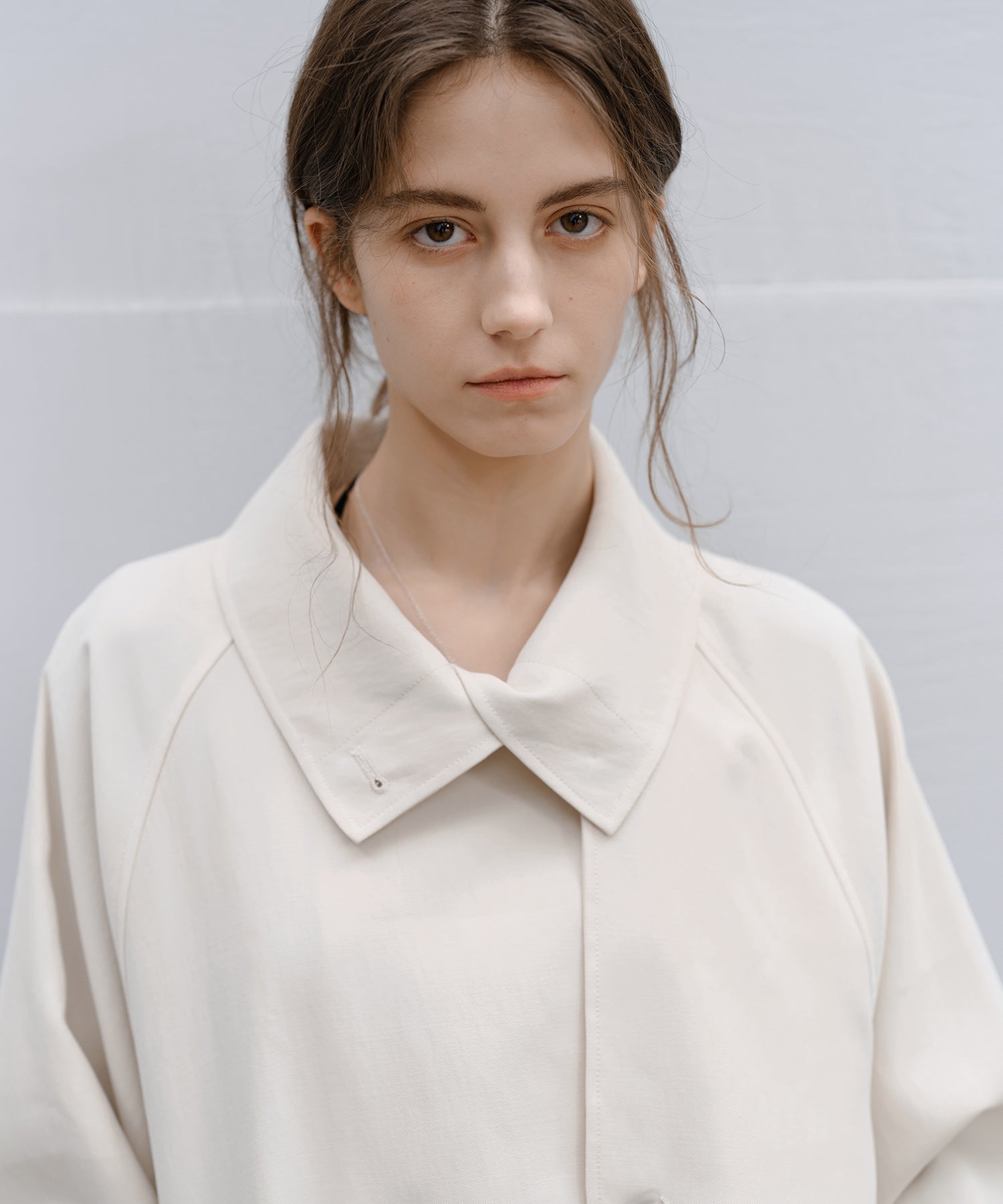 Stand Collar Belted Long Trench Coat