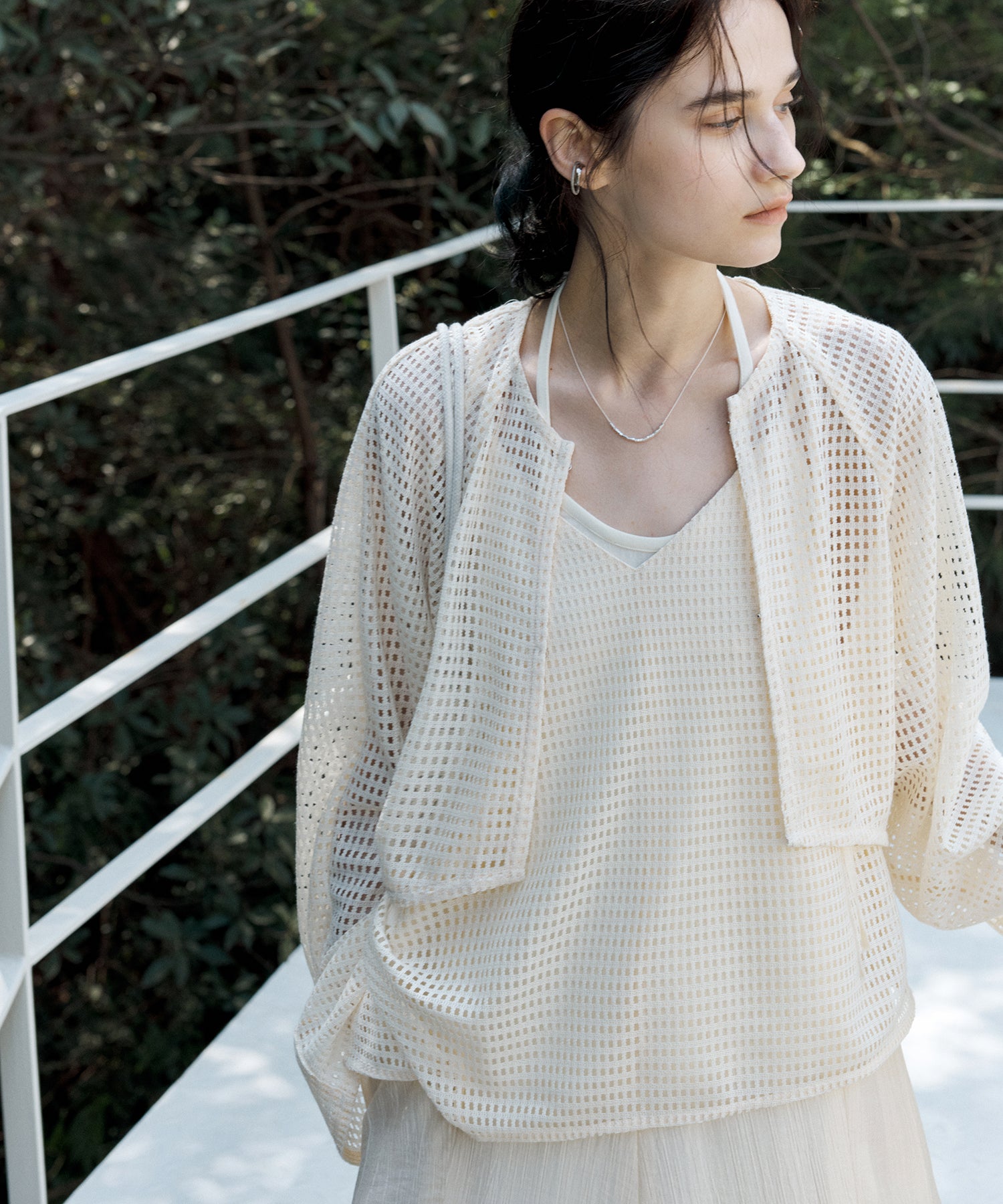 Sheer Cutwork Short Bolero Cardigan