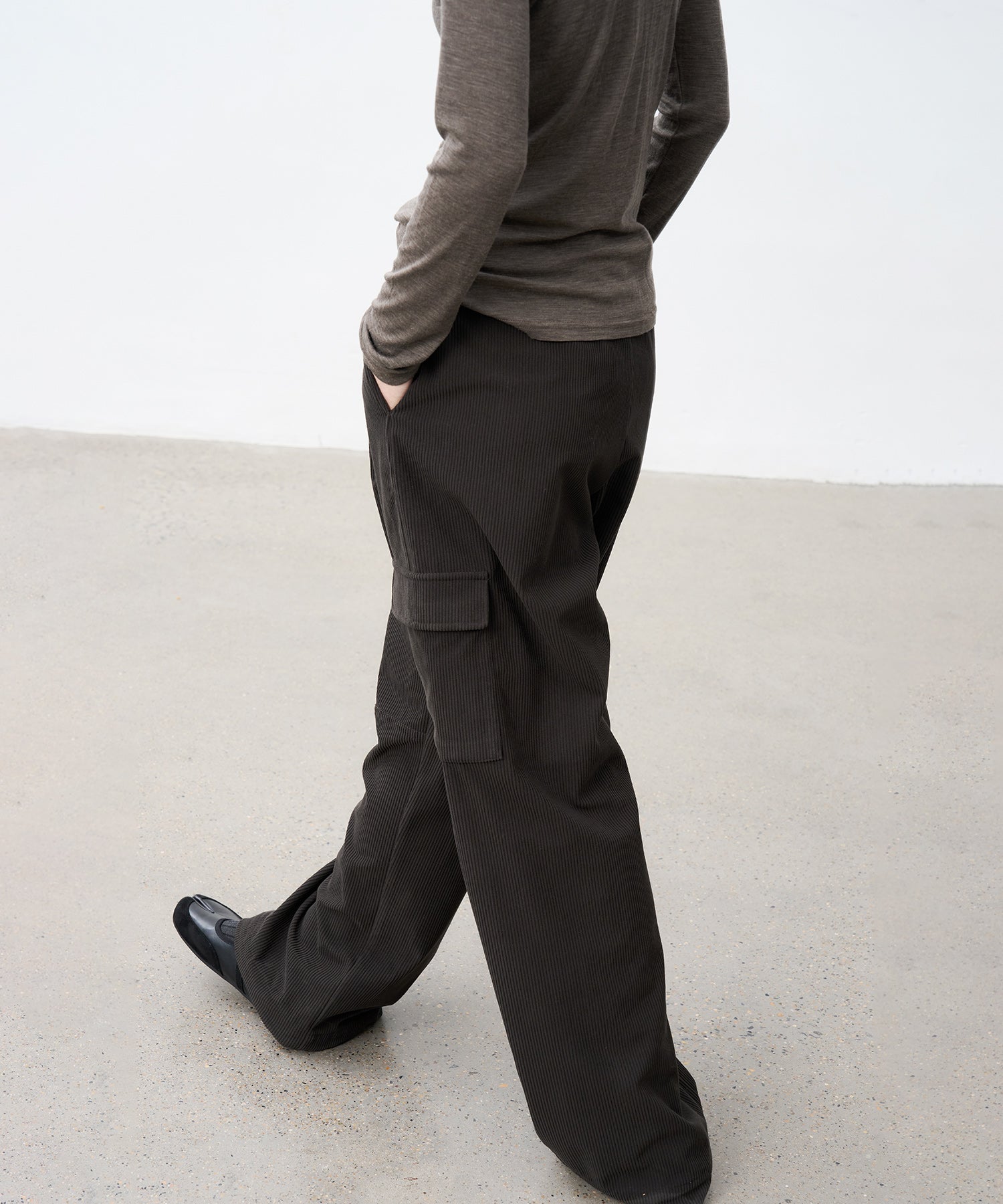 Corduroy Mid-Rise Straight Utility Pants