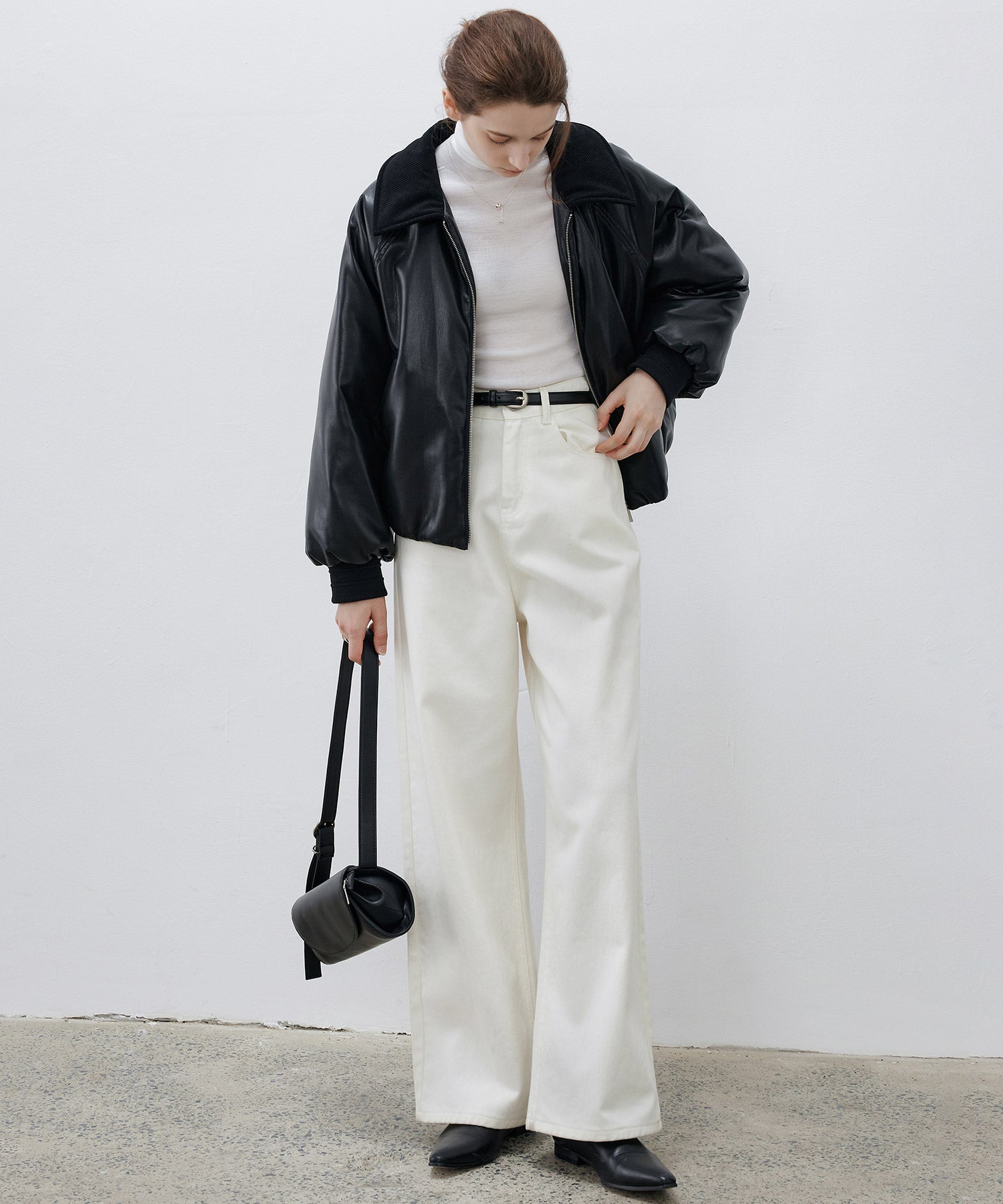 Faux Leather Flight Jacket