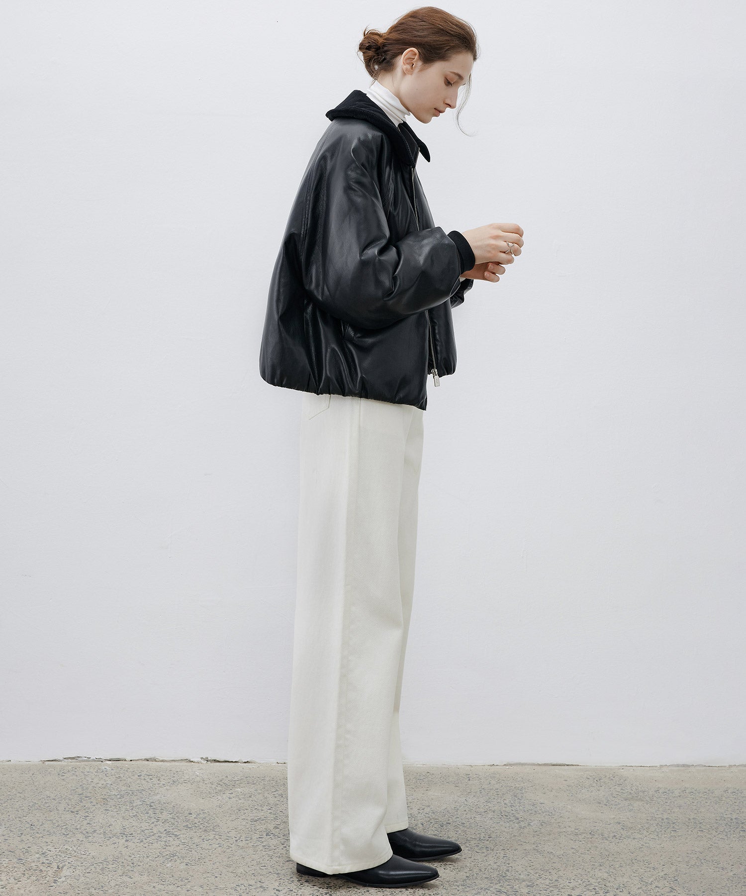 Faux Leather Flight Jacket