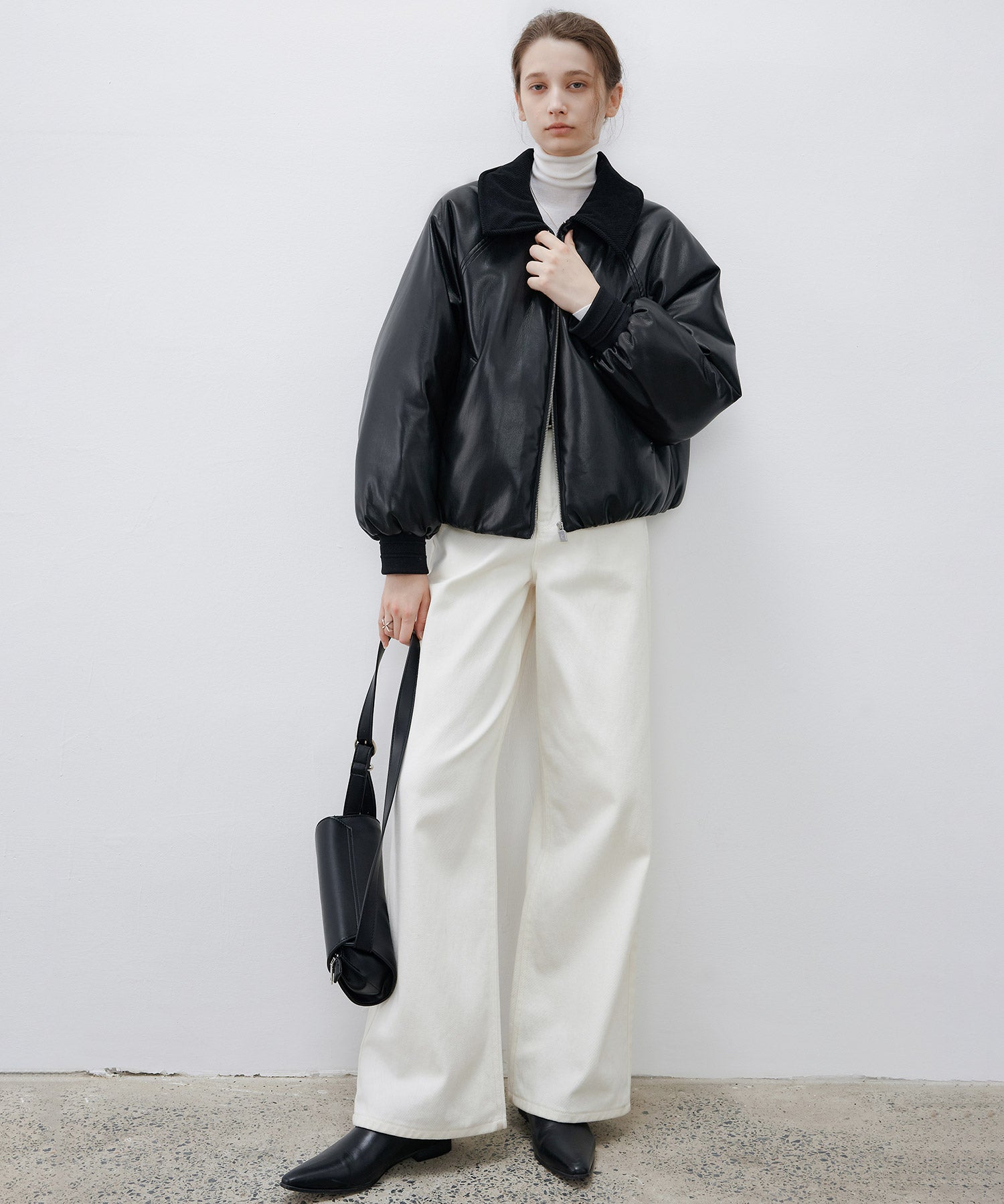 Faux Leather Flight Jacket