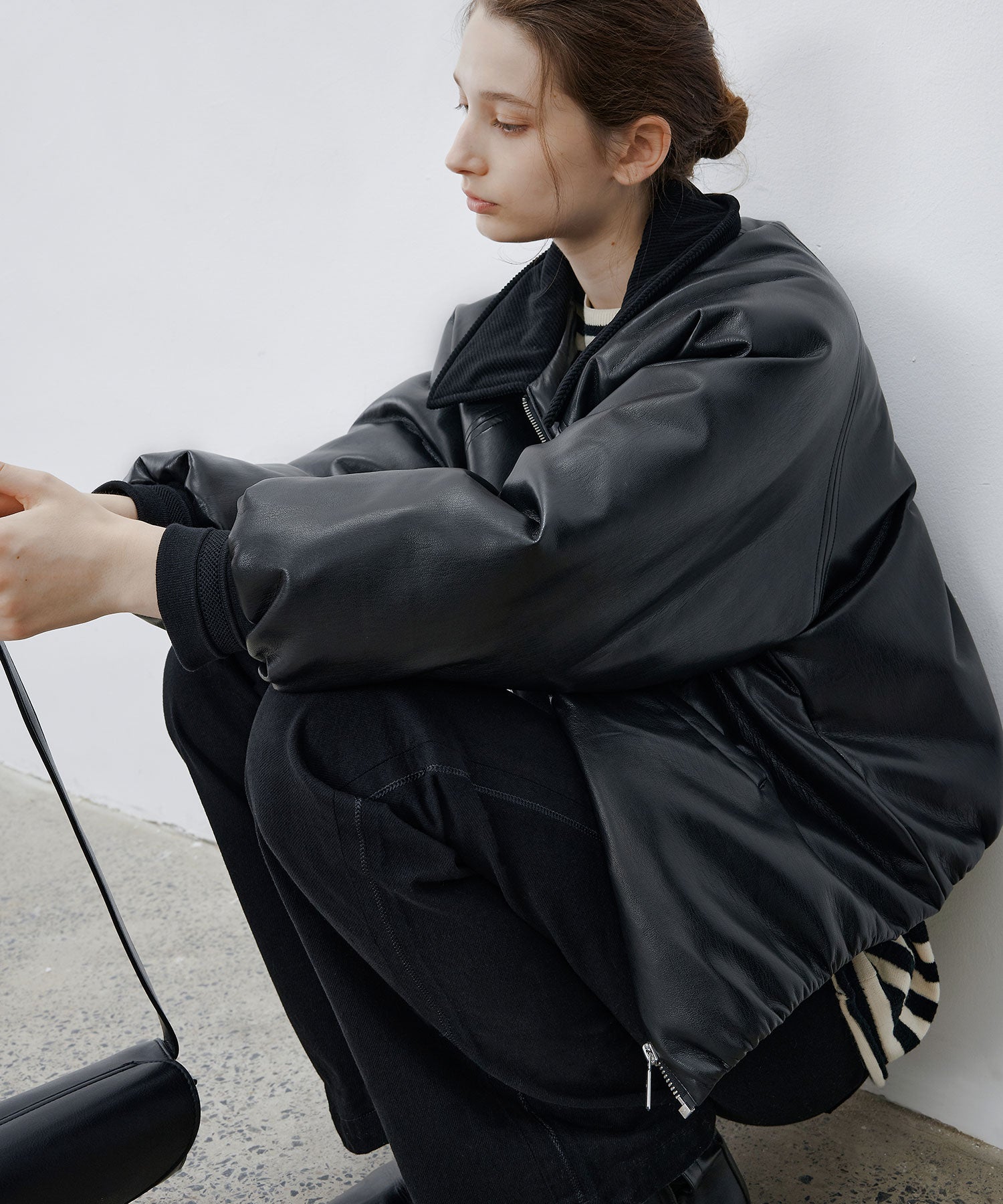 Faux Leather Flight Jacket