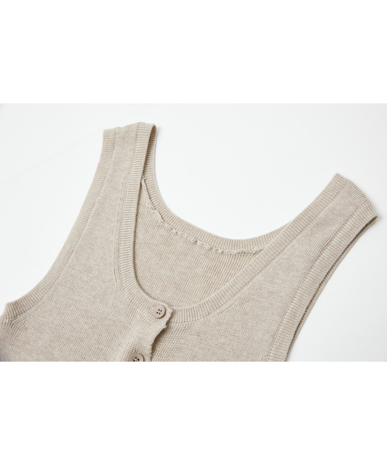 Rib Knit Button-Front Tank Top