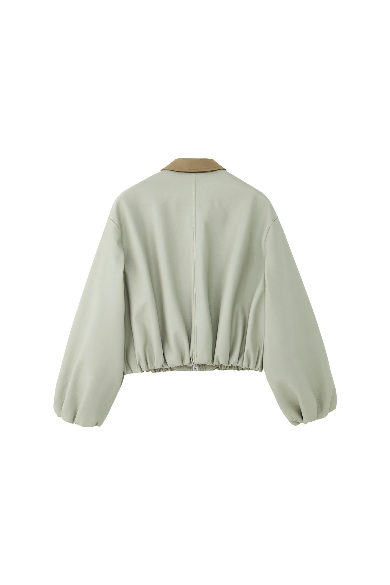 Vegan Leather Balloon Sleeve Blouson