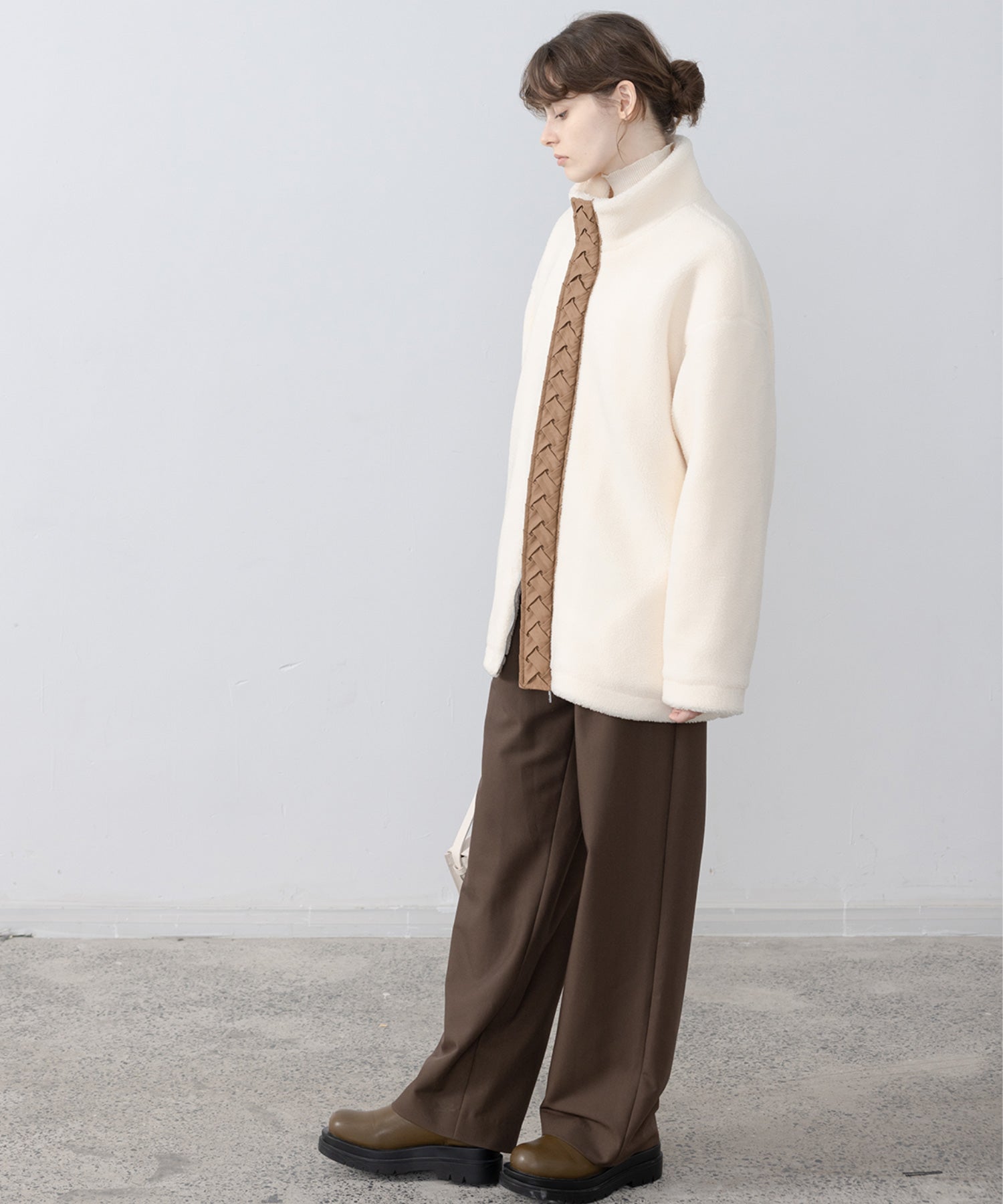Center Line Knit Soft Boa Jacket