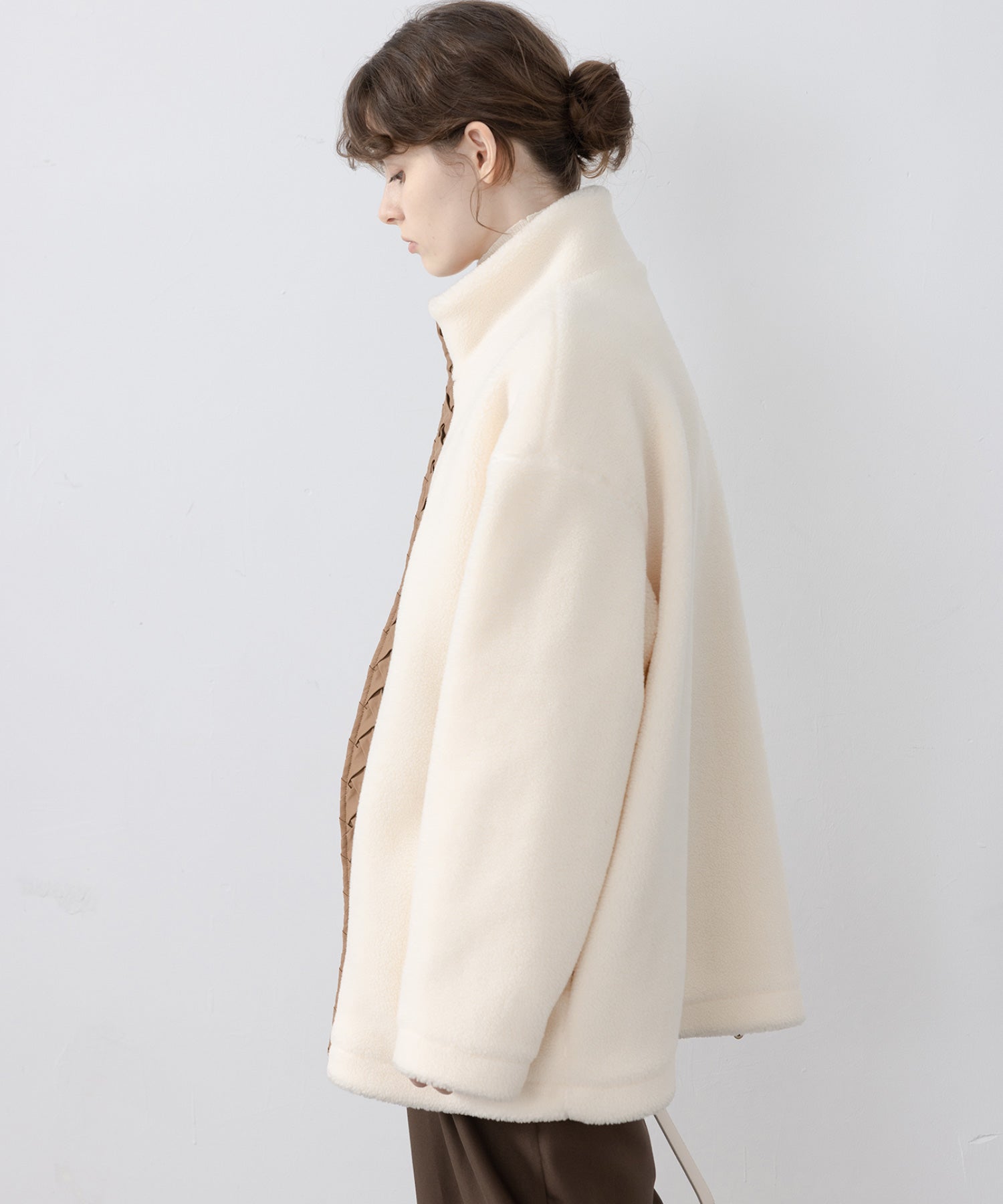 Center Line Knit Soft Boa Jacket