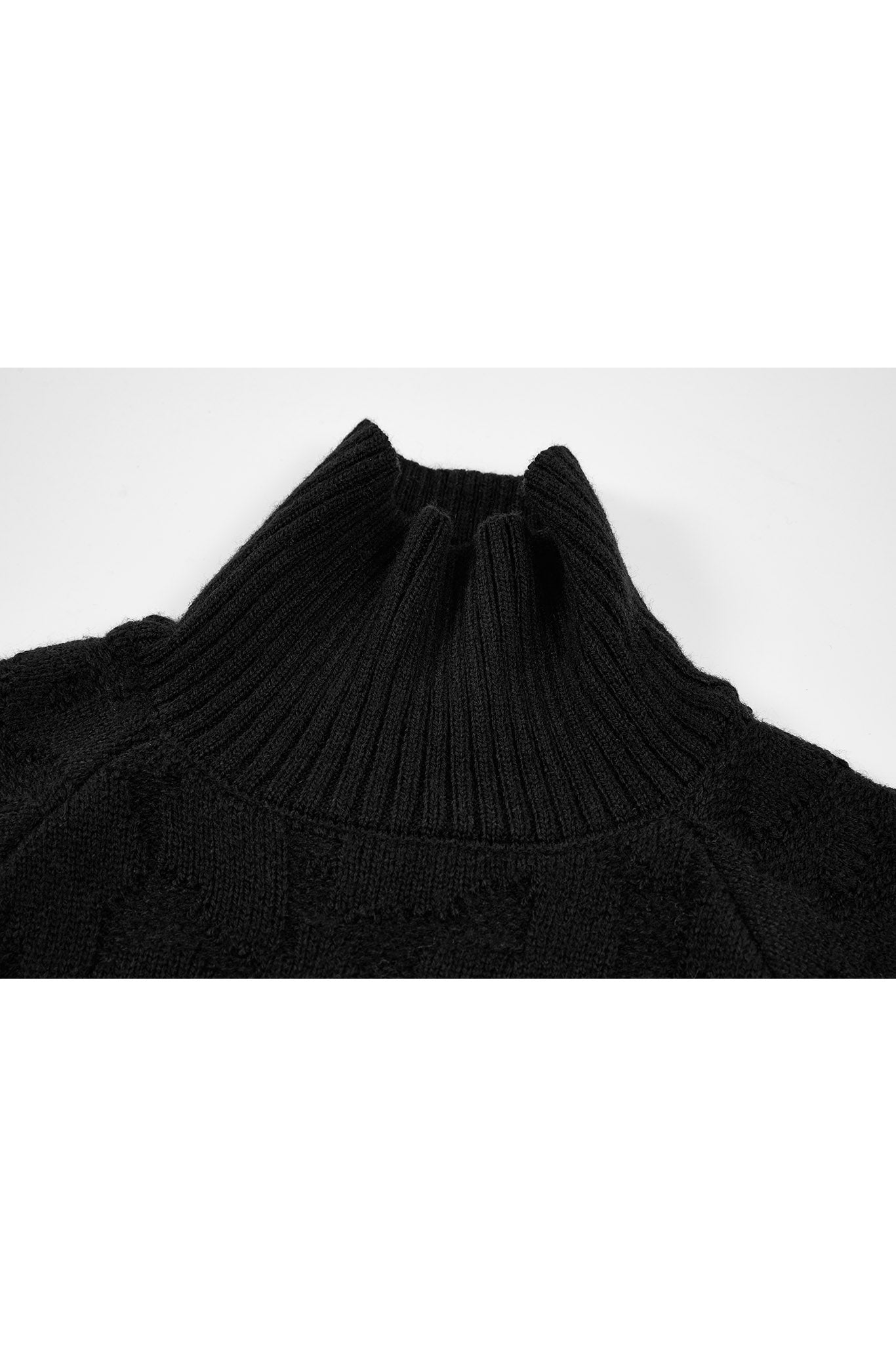 High Neck Jacquard Design Knit