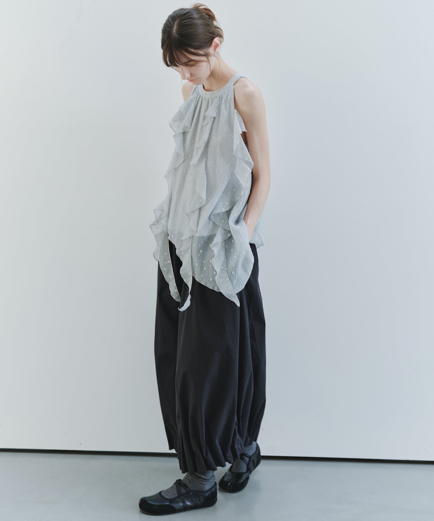 「7月上旬~中旬出荷」Tucked Balloon Hem Maxi Skirt