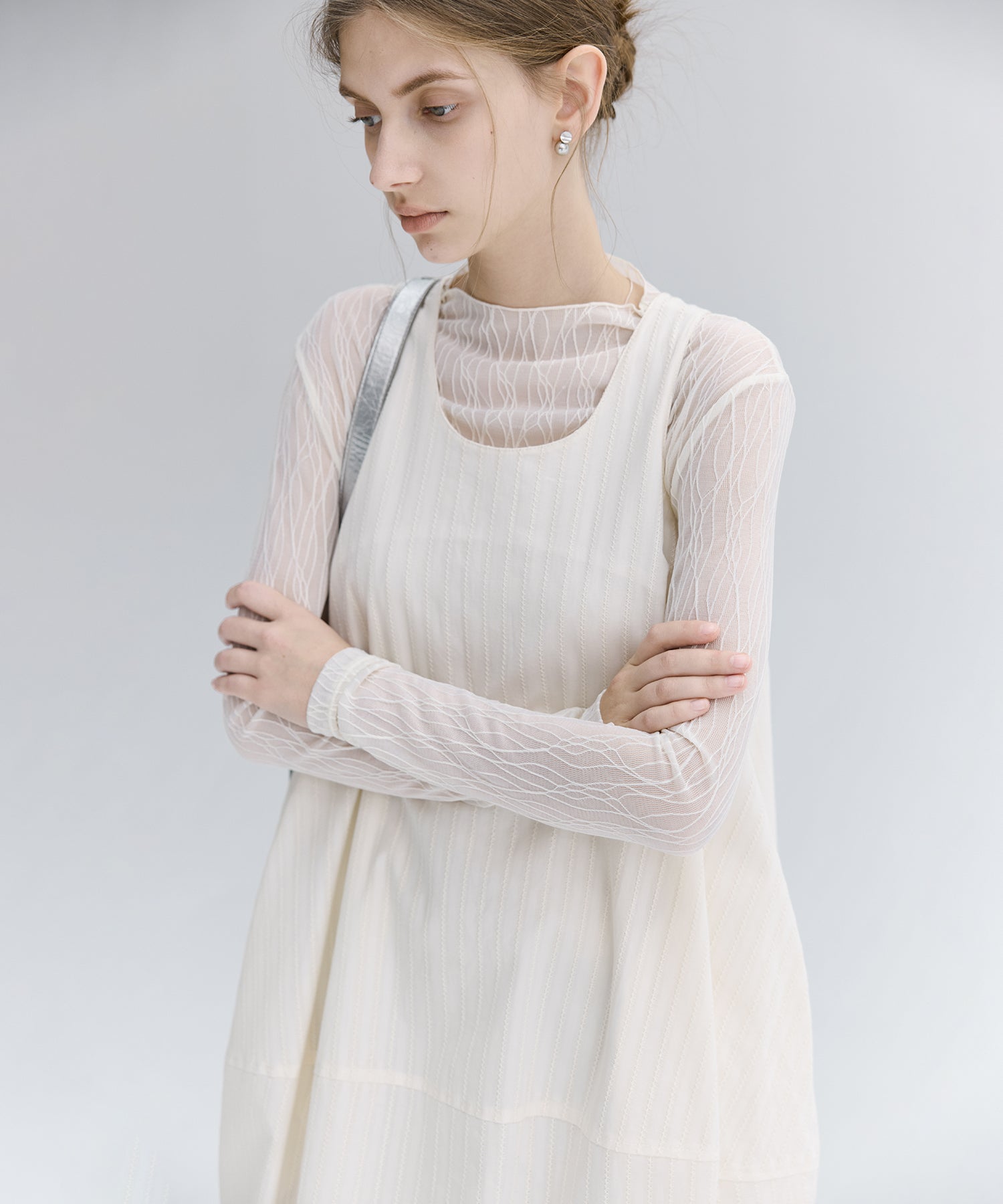 Jacquard Stripe Cocoon Sleeveless Dress