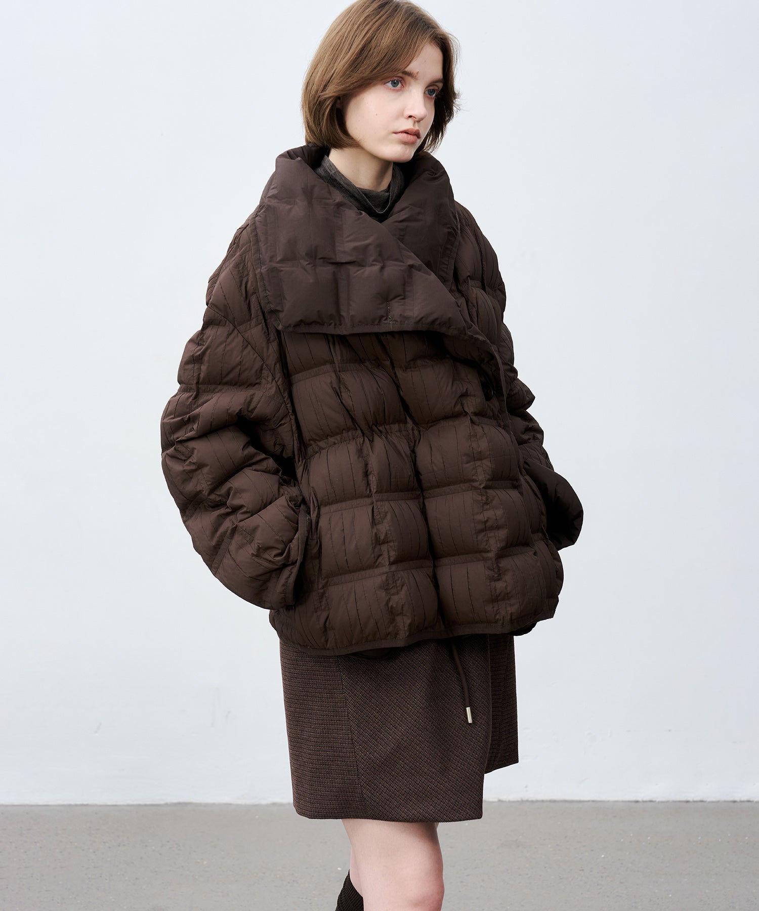 Jacquard Check Straight Jumper Dress