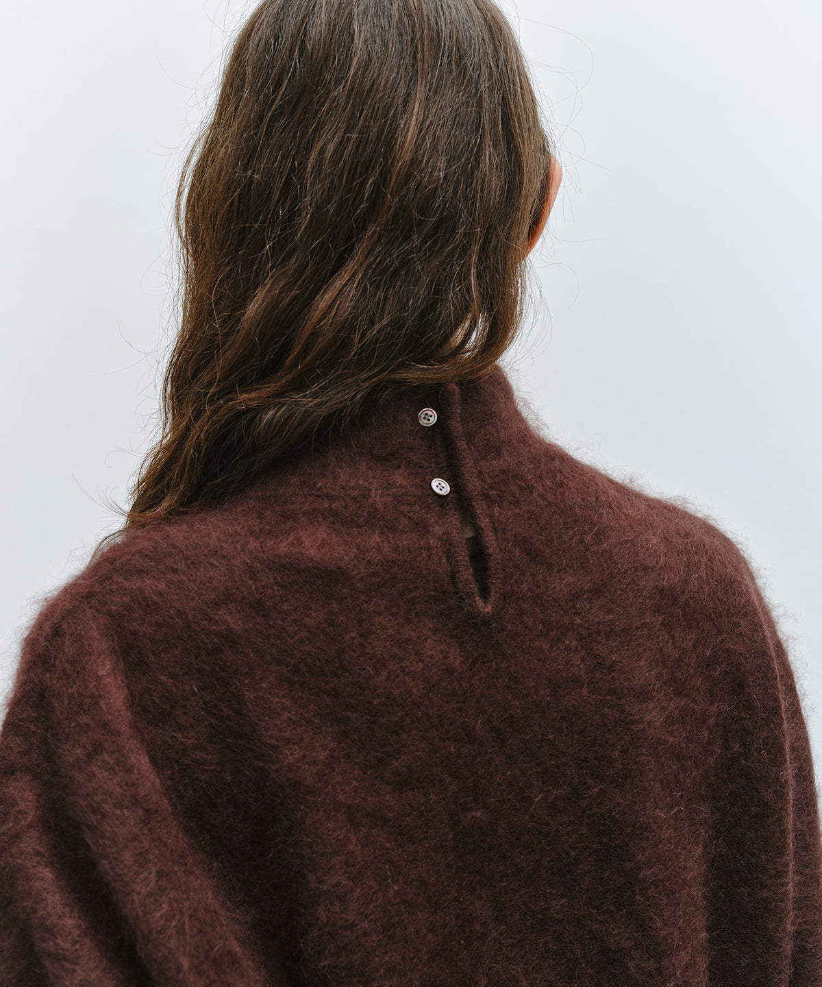 「10月下旬出荷予定」Brushed Cashmere-Blend Half Sleeve Knit Top