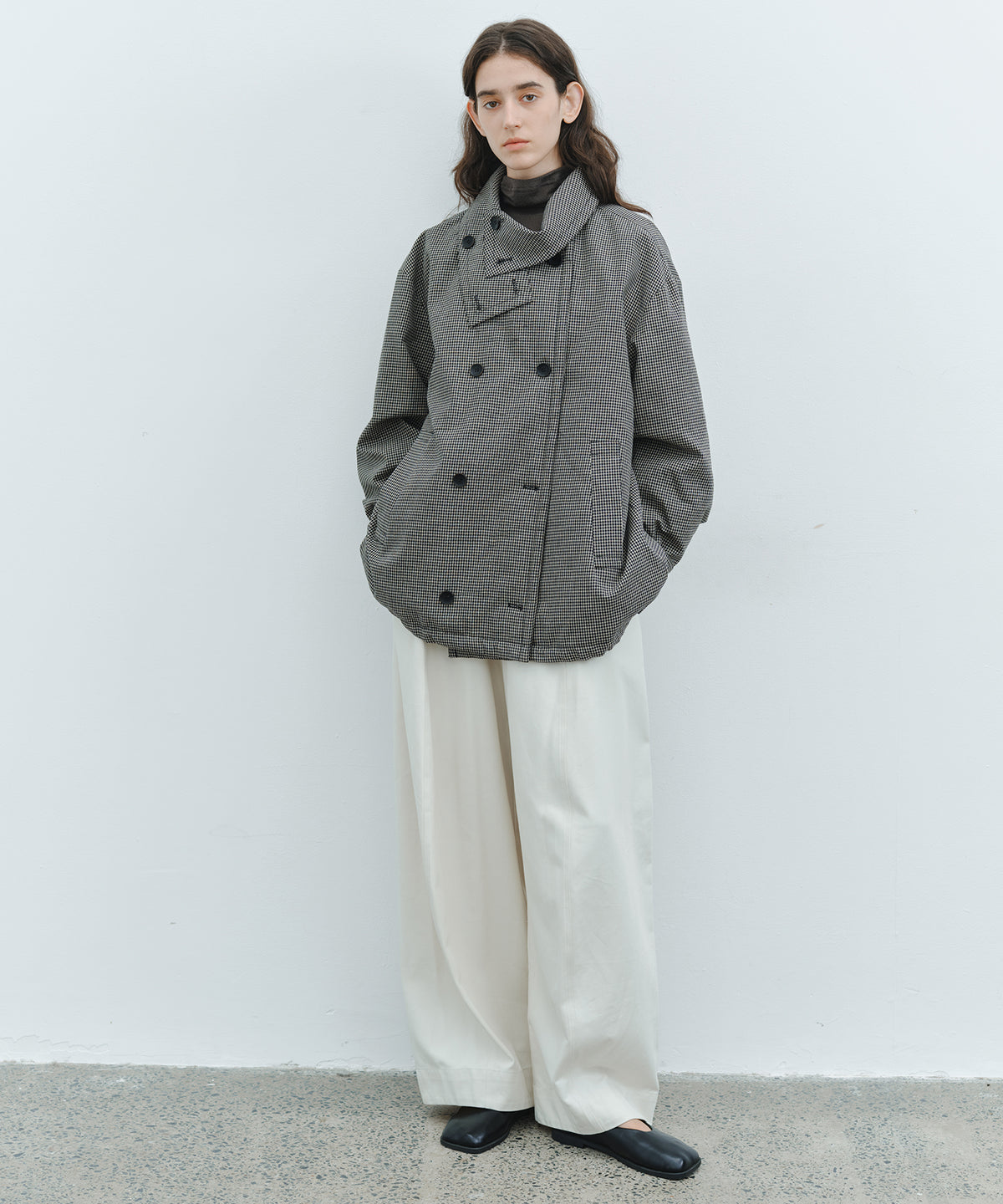 「10月下旬出荷予定」Back Elastic Wide Straight Pants