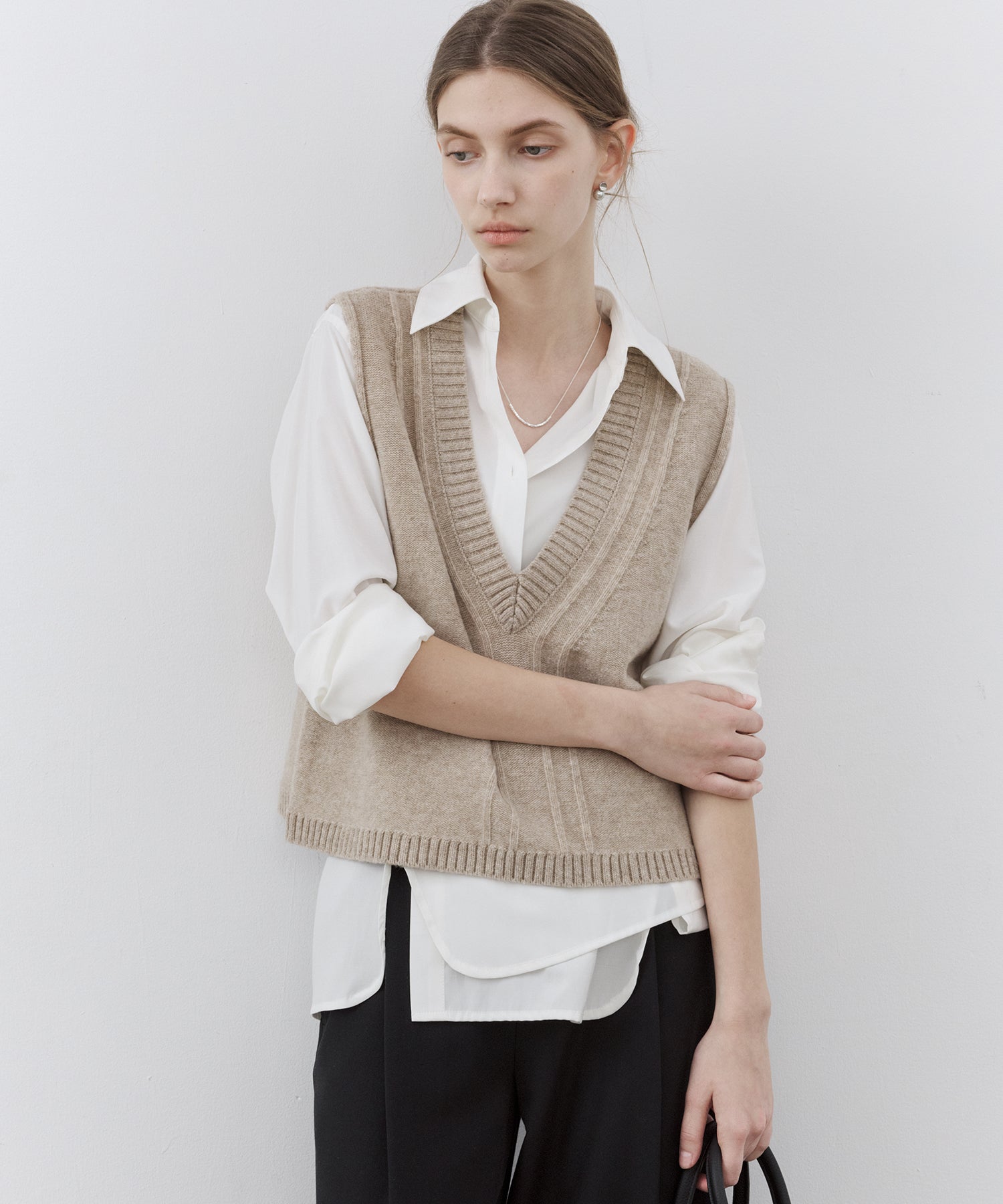 2-Way Asymmetric Button Long Sleeve Shirt