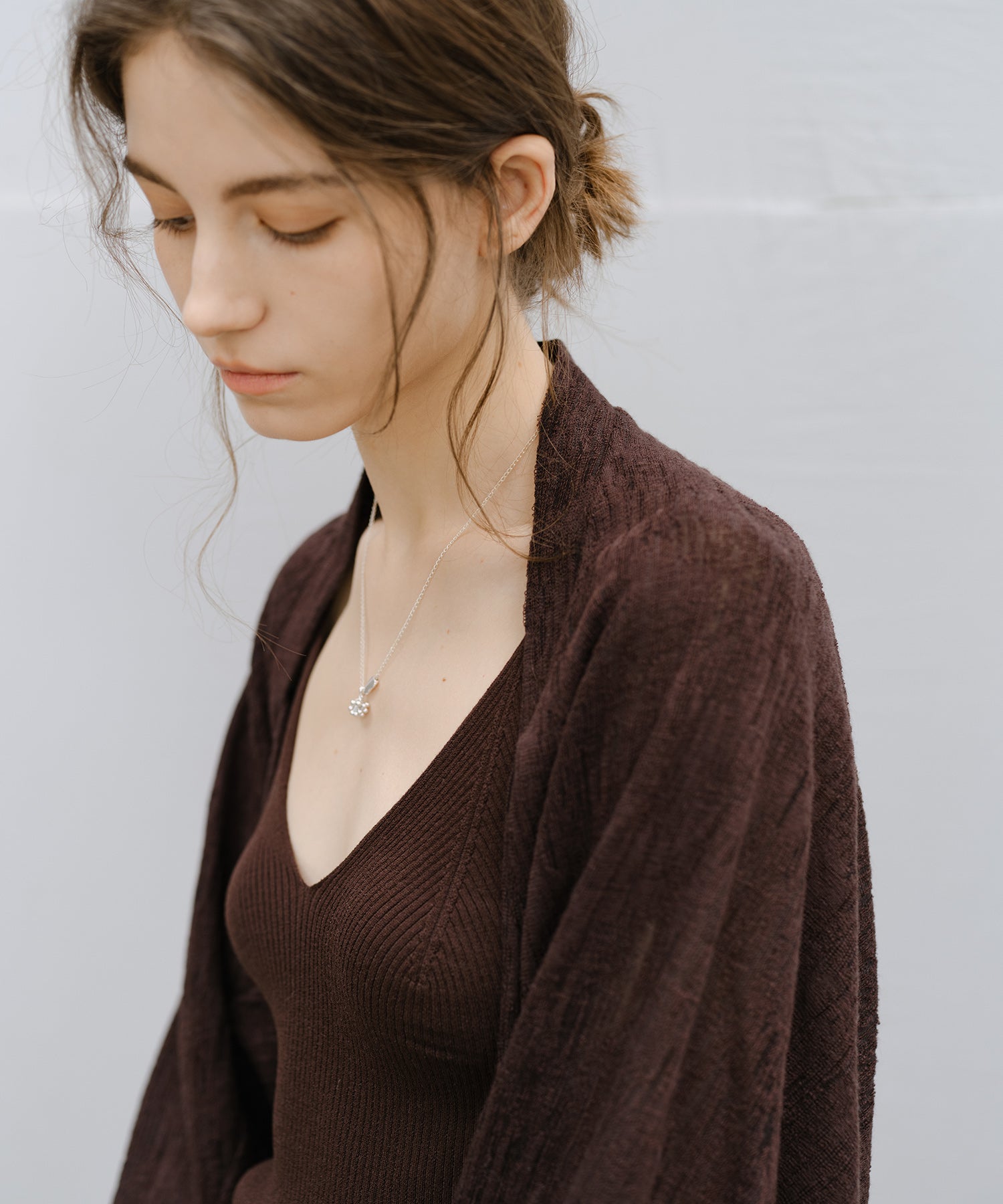 "Shipping from late February to early March" Textured Sheer Bolero Cardigan