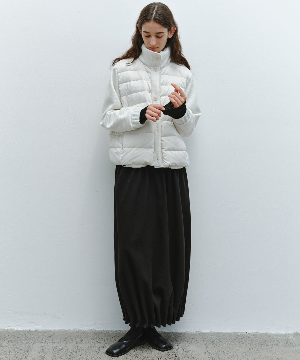 「10月下旬出荷予定」Wool-Like Balloon Flare Skirt