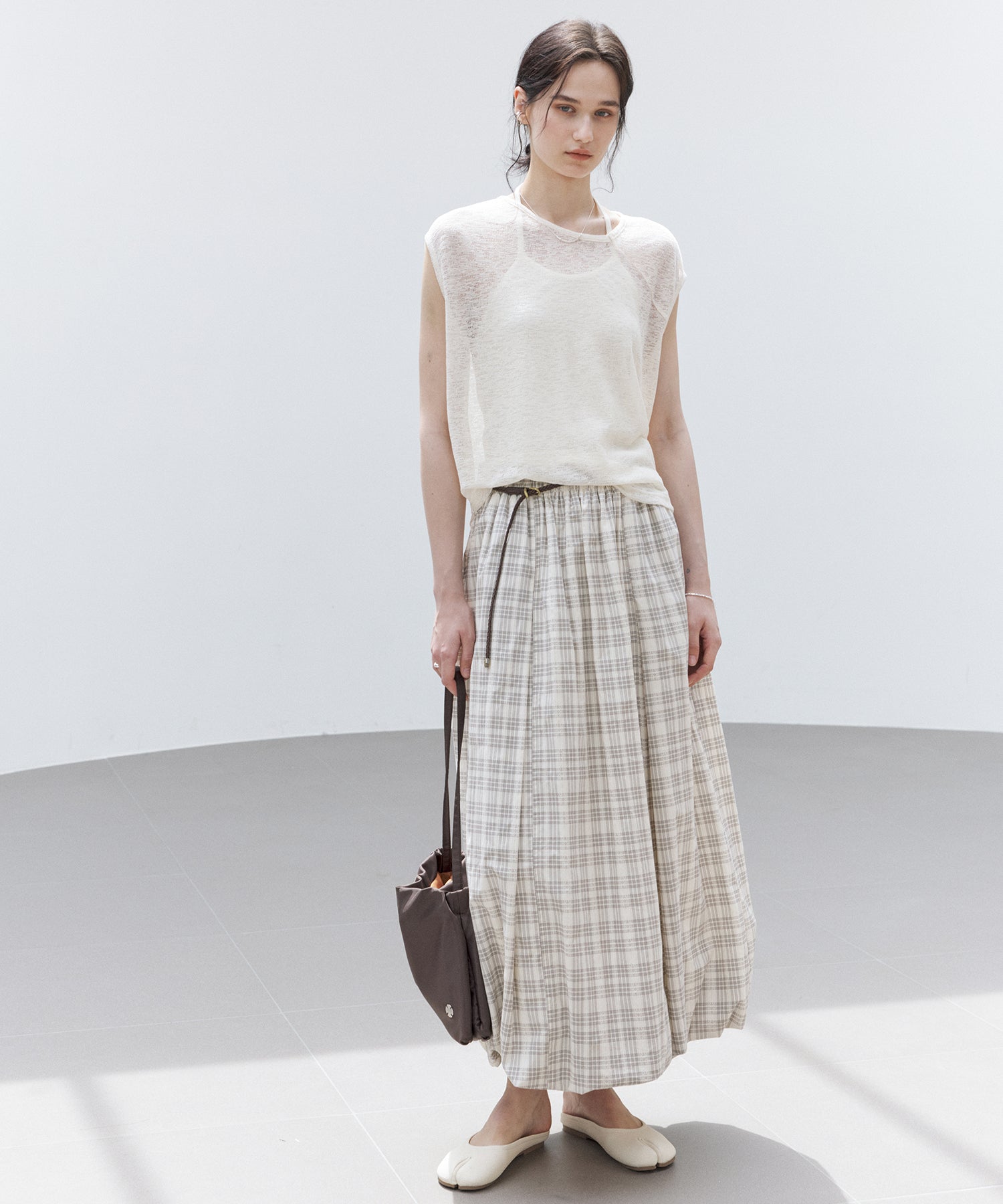 Sheer Asymmetric Sleeveless Top