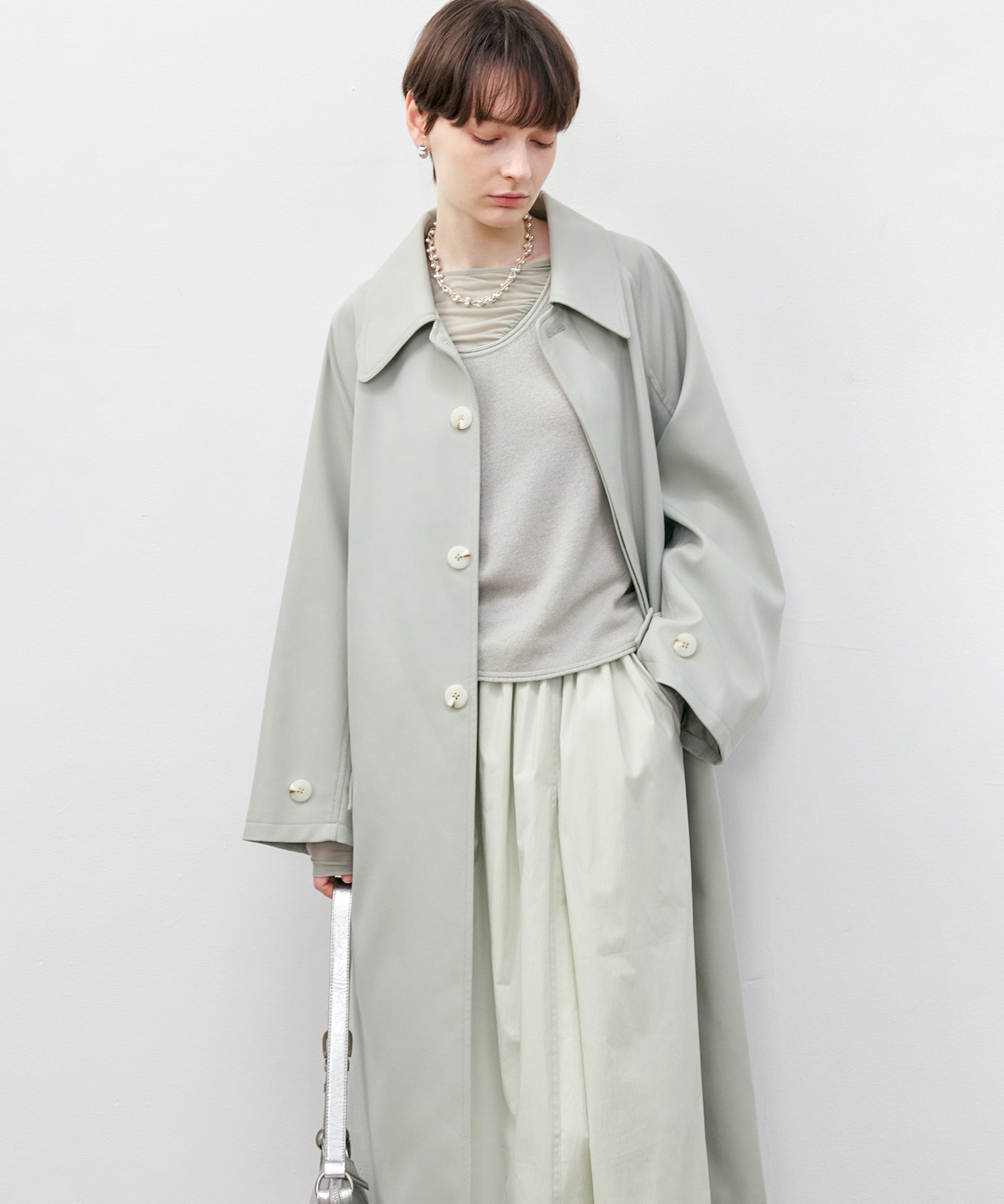 Oversized Raglan Sleeve Long Coat with Belt
