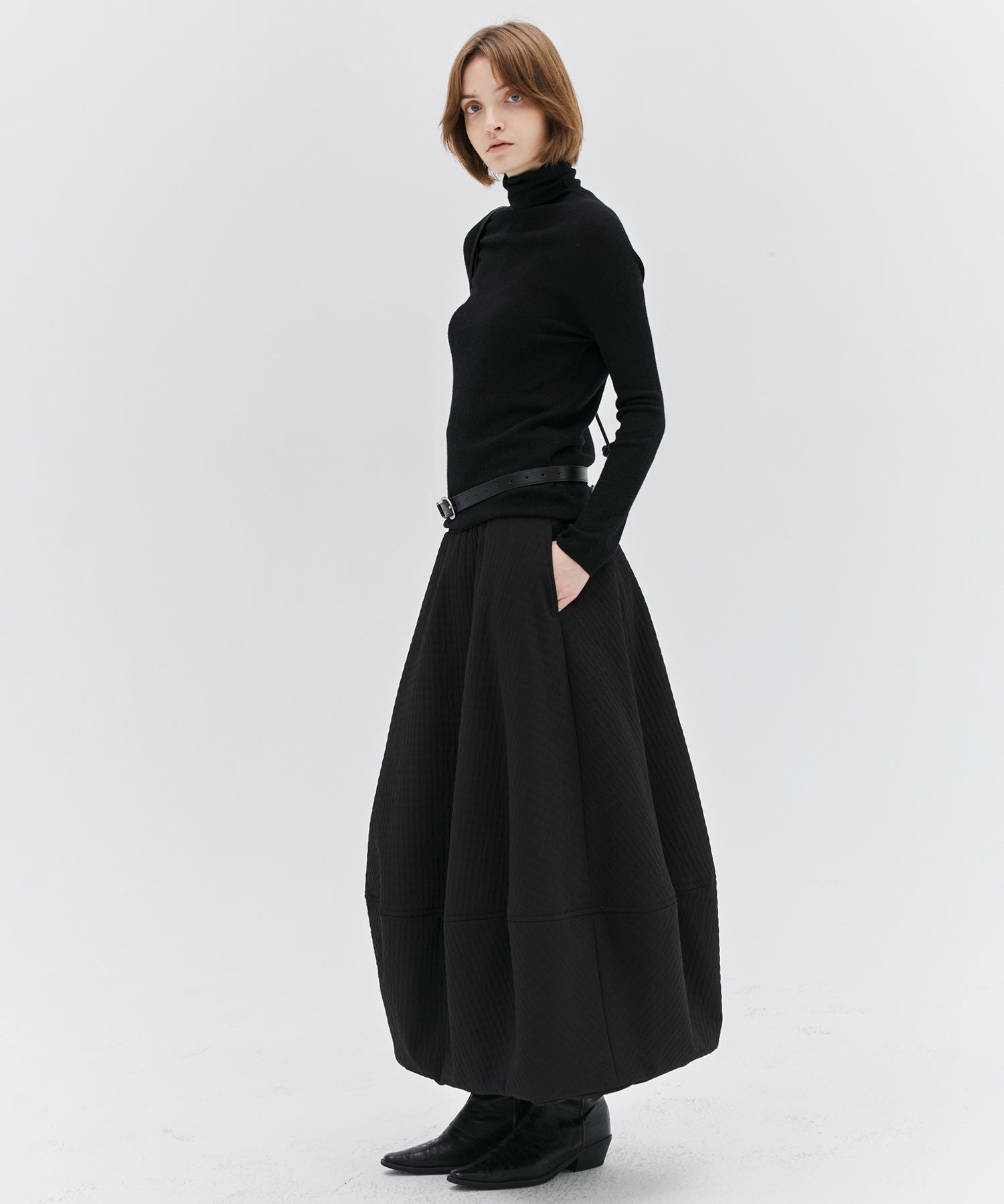 Jacquard Quilted Balloon Skirt