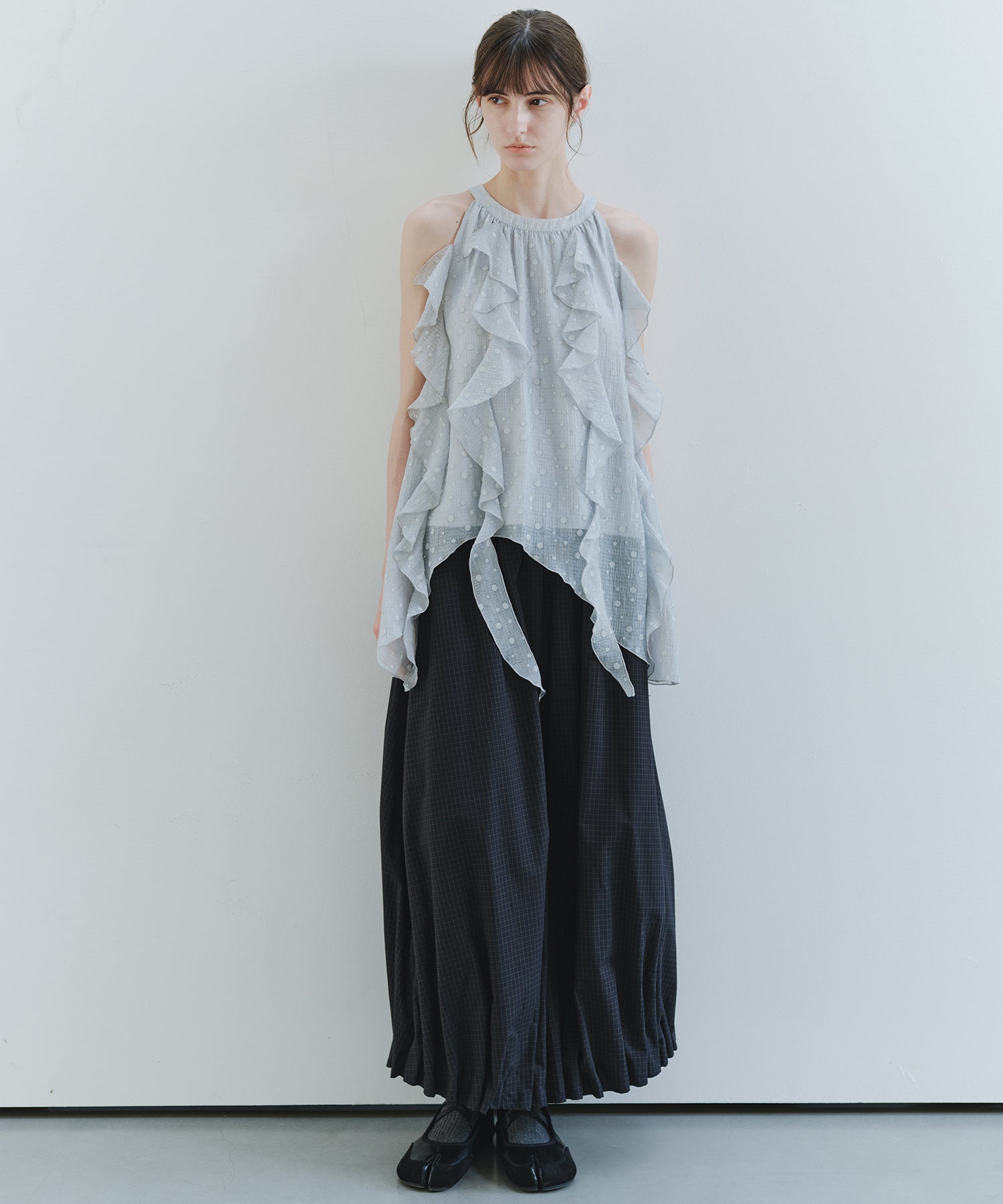 「7月上旬~中旬出荷」Tucked Balloon Hem Maxi Skirt