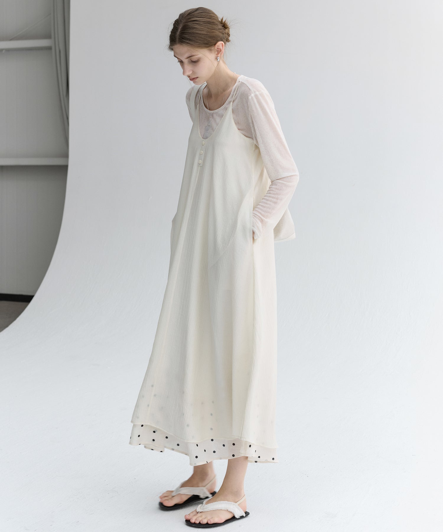 Layered Sheer Cami Long Dress