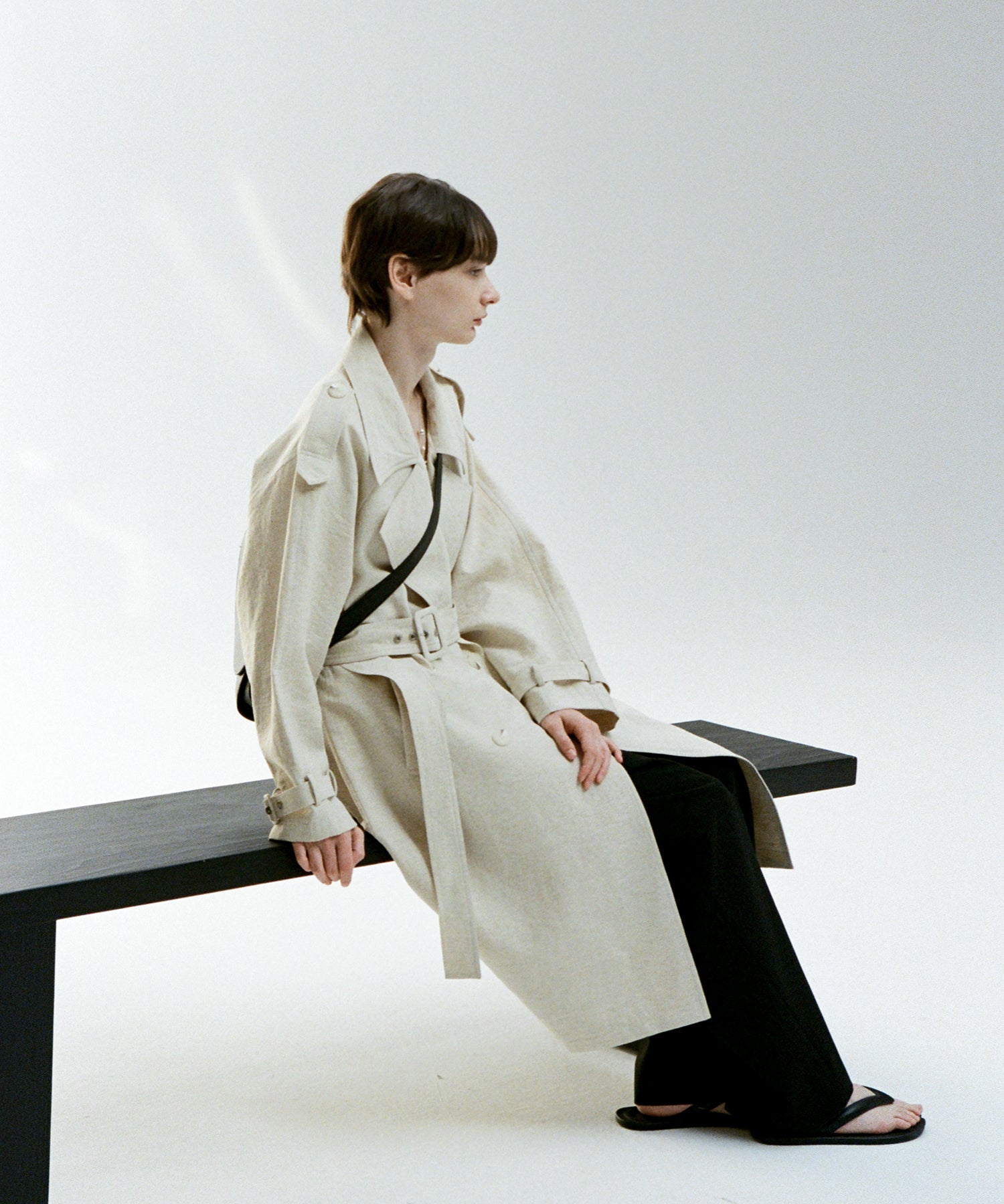 Double-Breasted Epaulette Trench Coat