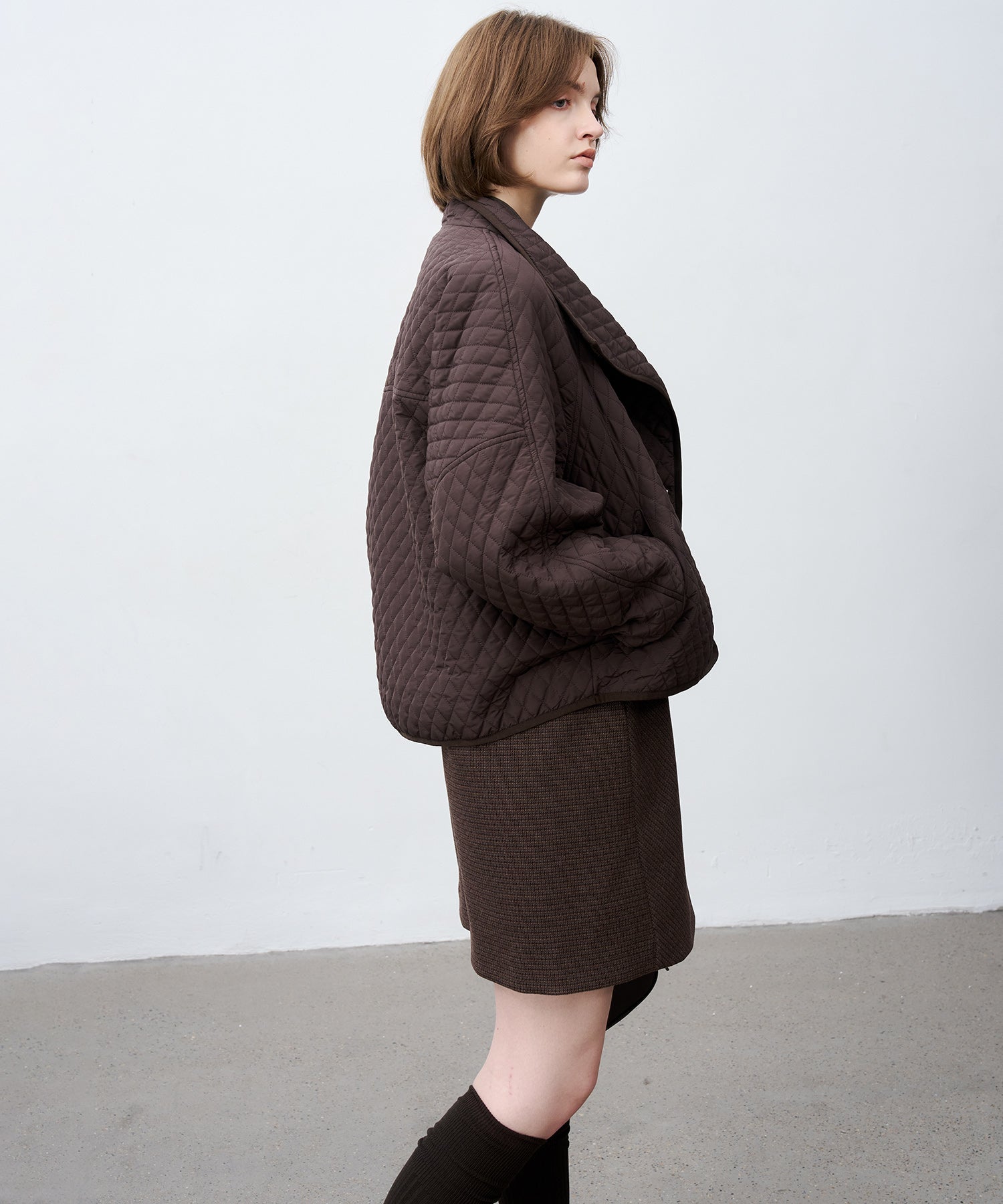 Jacquard Check Straight Jumper Dress