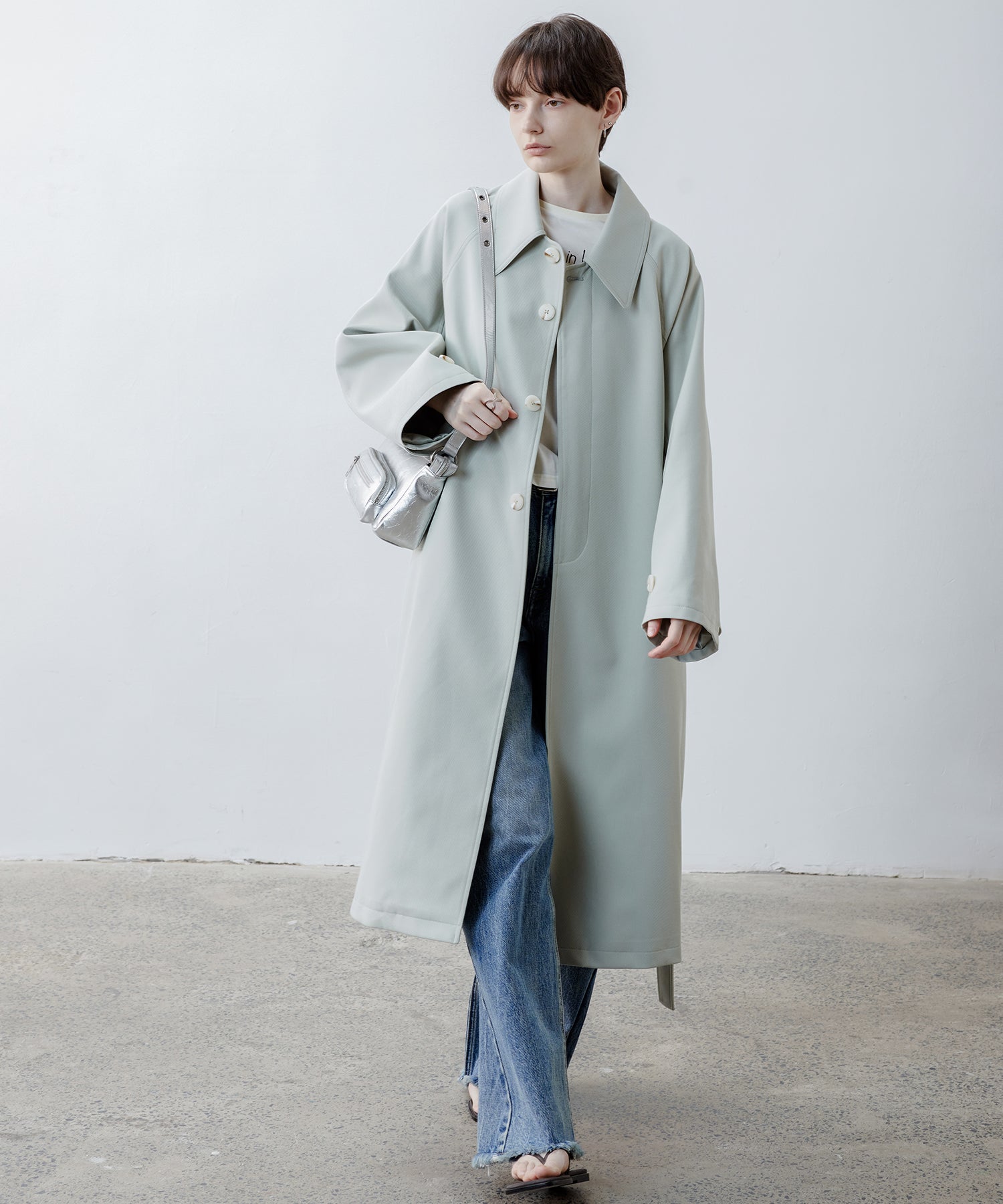 Oversized Raglan Sleeve Long Coat with Belt