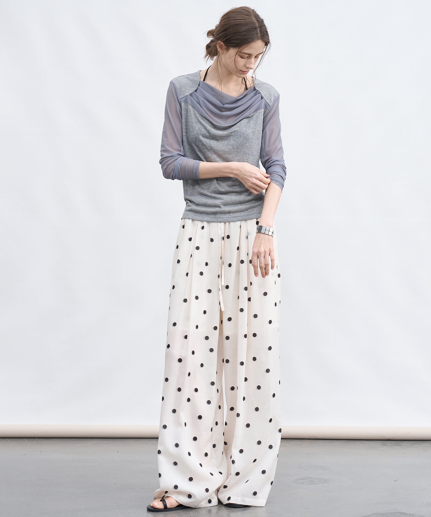 「6月上旬~中旬出荷」Polka Dot Wide Pants