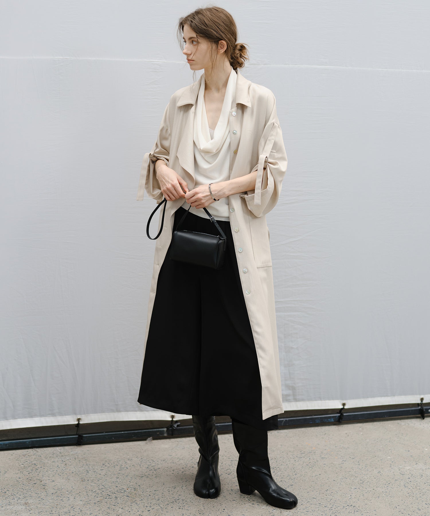 Wide-Leg Culotte Slacks