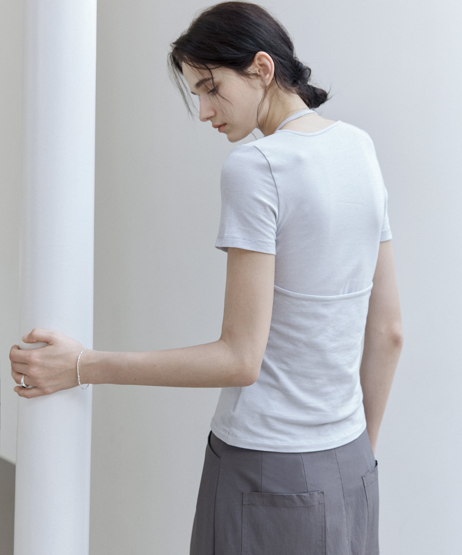 Layered Halter Neck T-Shirt Set