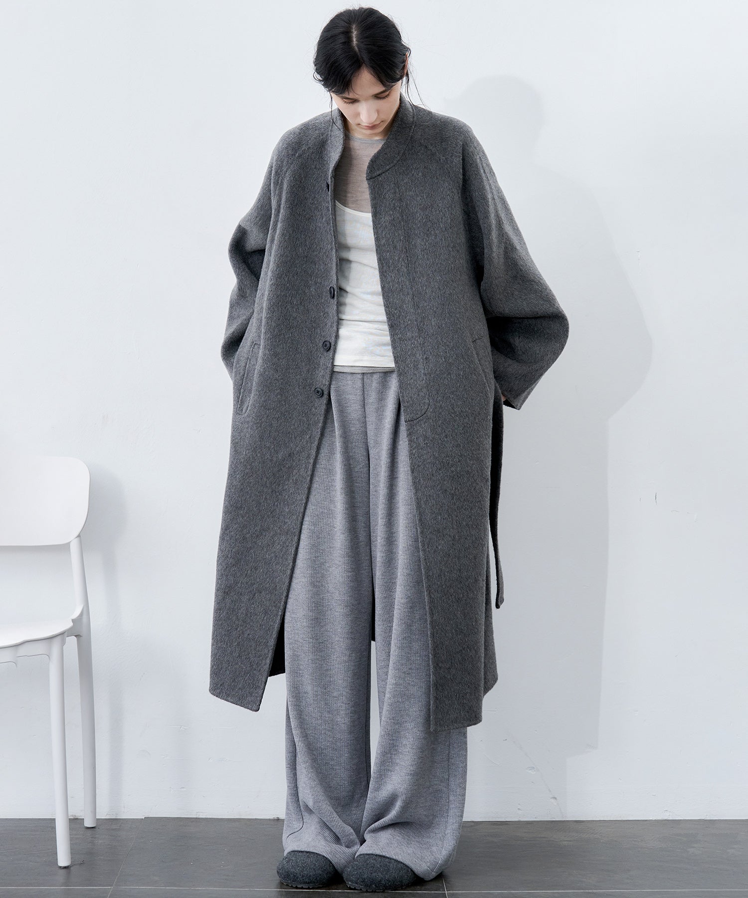 Knit Fleece Drawstring Wide Pants