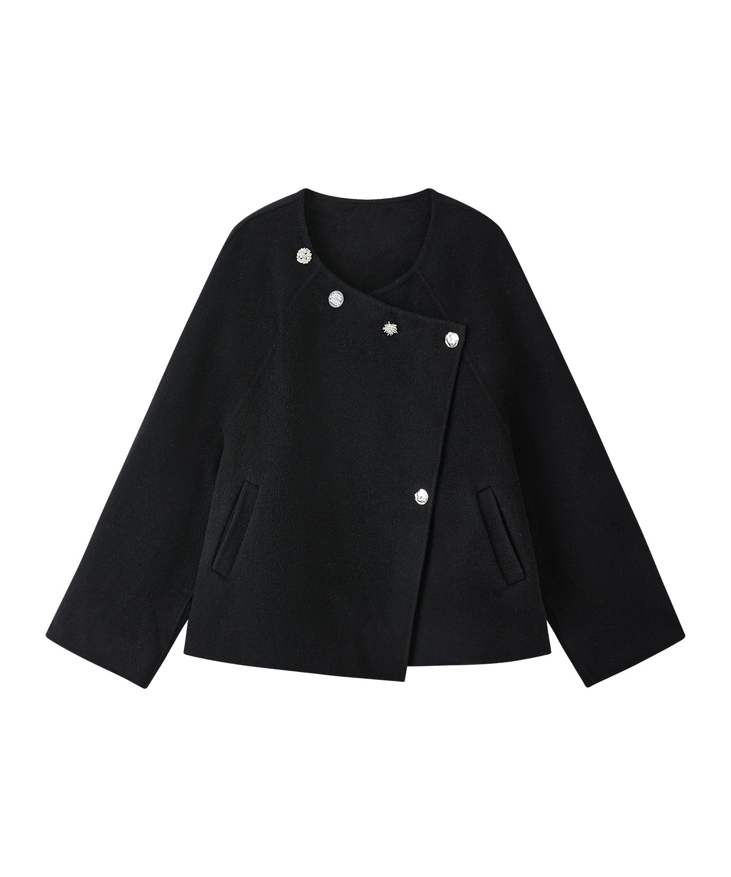 100% Wool Multi-Button Double-Face Short Coat